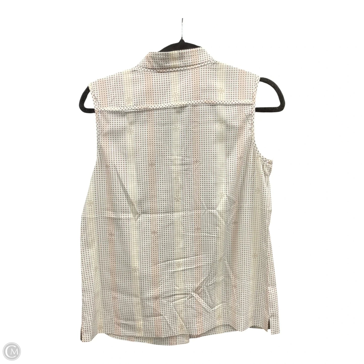 Blouse Designer By Tory Burch In Brown & Cream, Size: 4