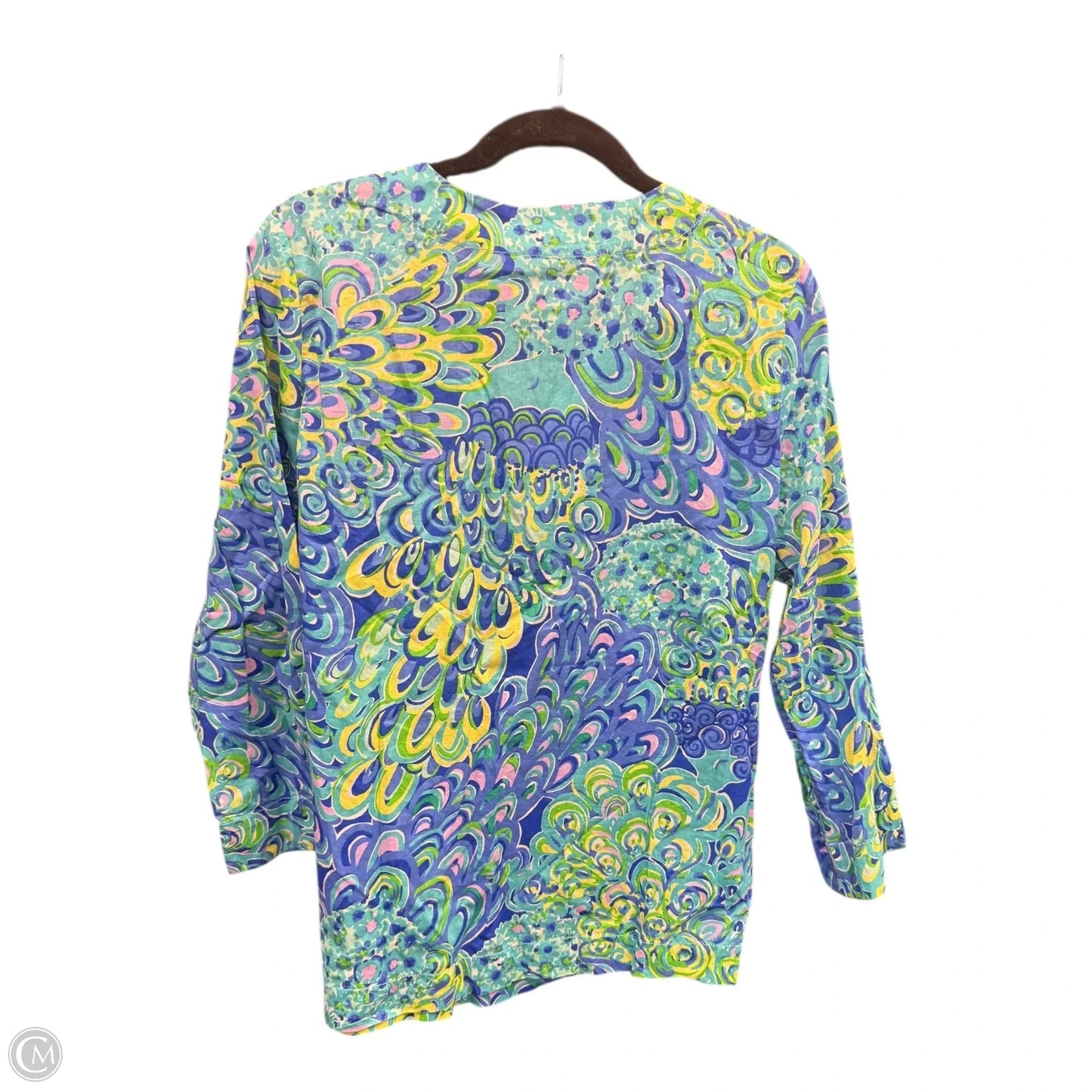 Blouse Designer By Lilly Pulitzer In Blue & Green, Size: M