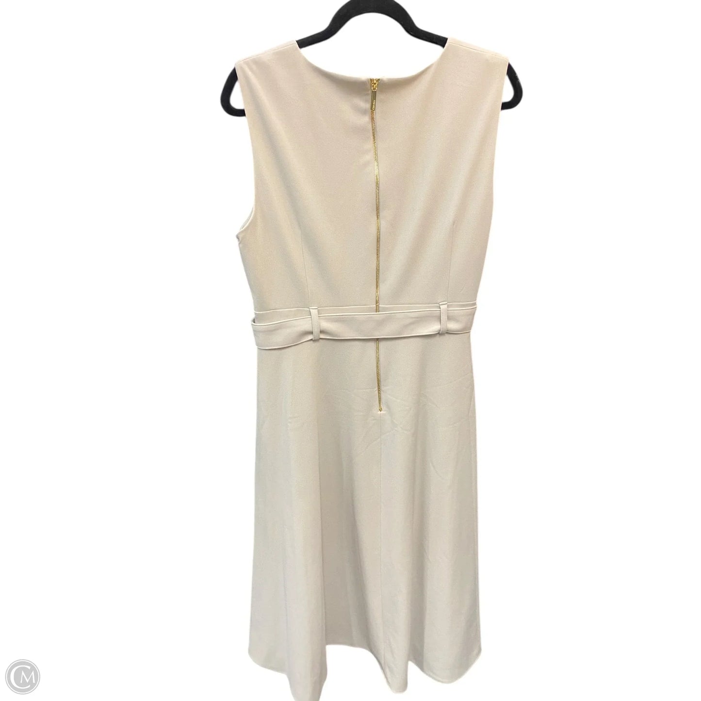 Dress Casual Midi By Calvin Klein In Tan, Size: 16