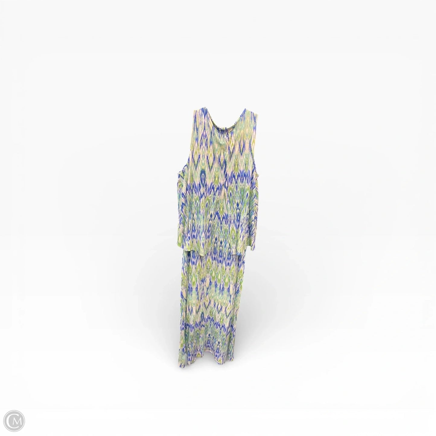 Dress Casual Maxi By Chicos In Blue & Green, Size: M