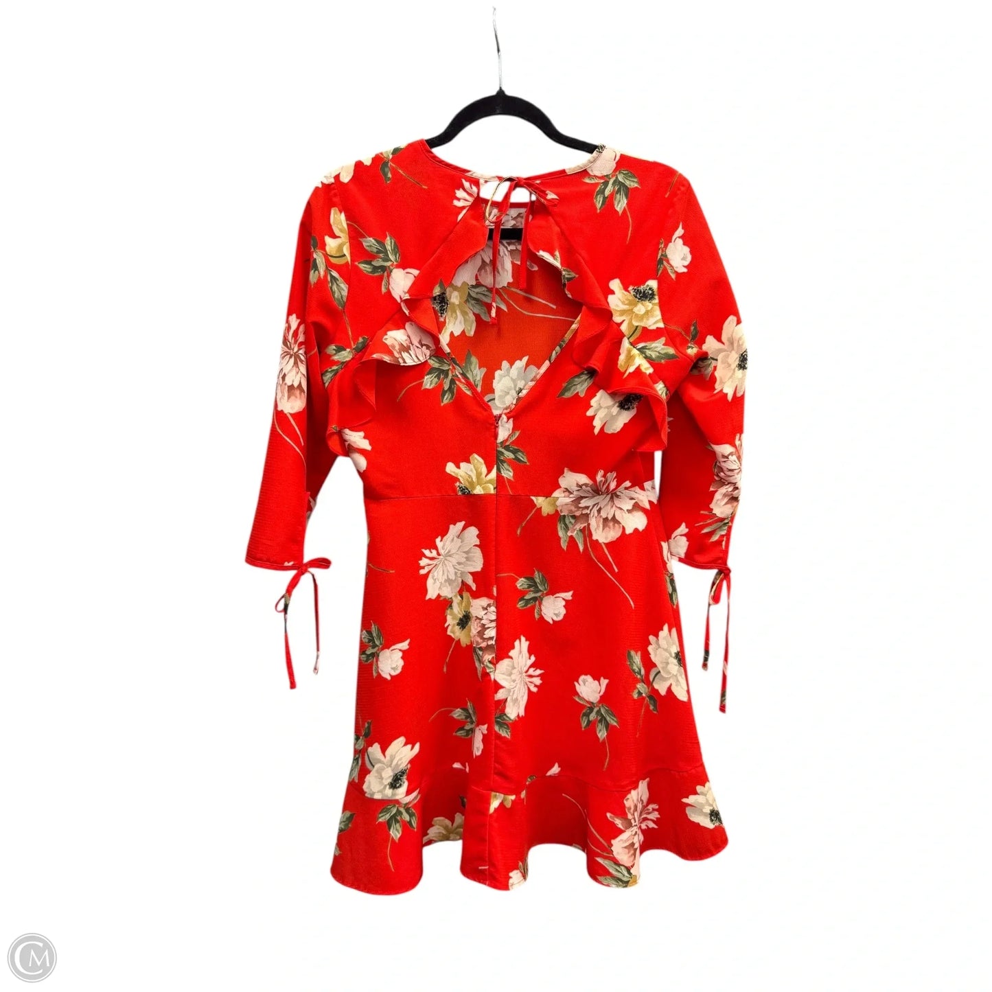 Dress Casual Short By Top Shop In Orange & White, Size: 8