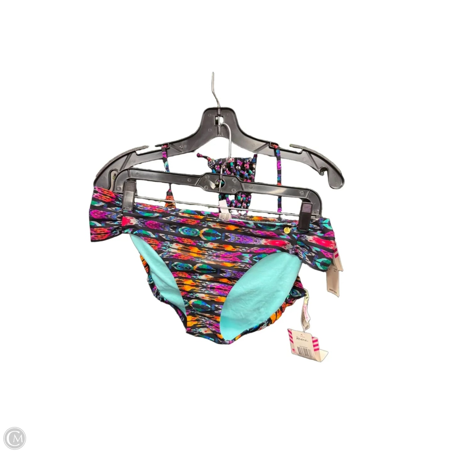 Swimsuit 2pc By Clothes Mentor In Black & Blue, Size: M