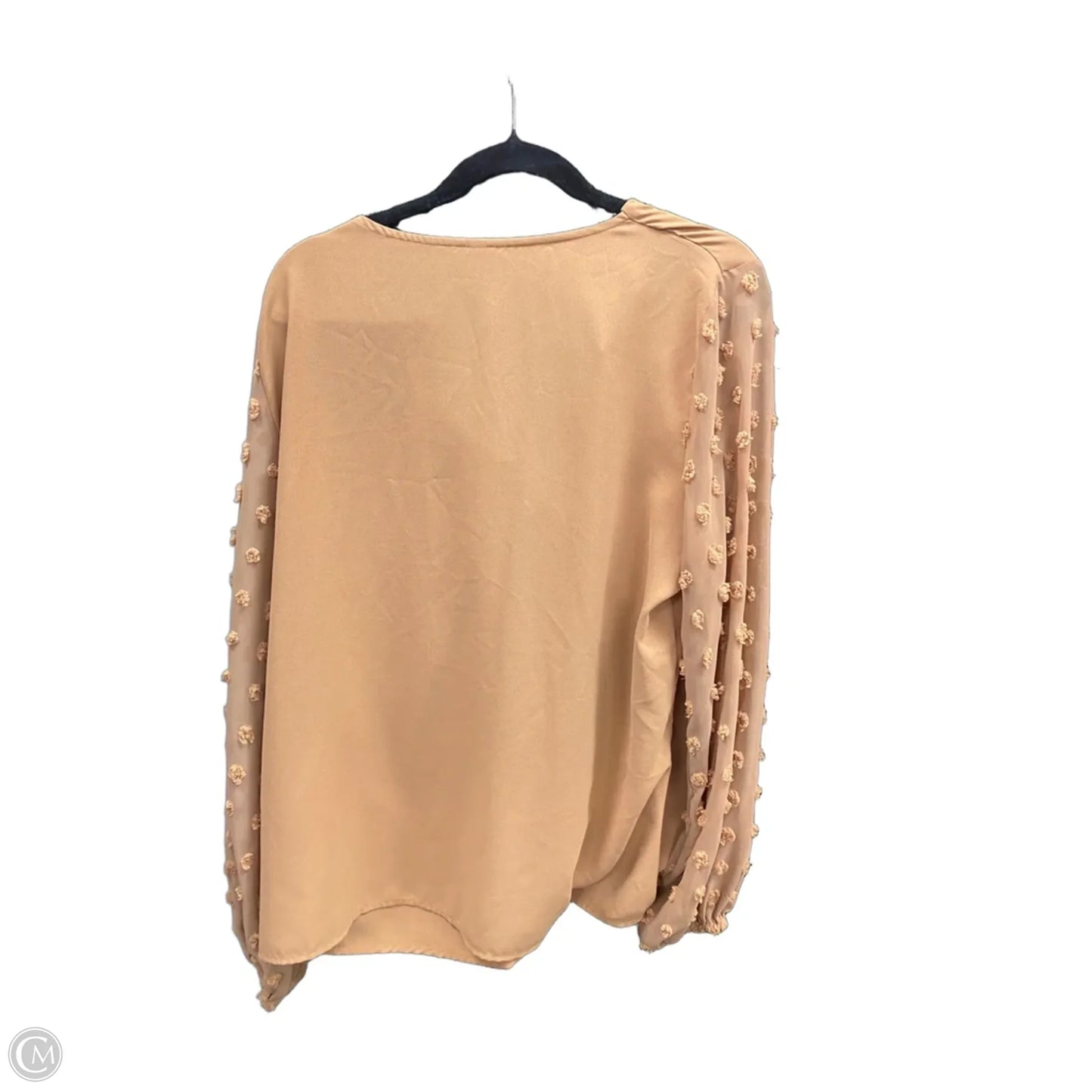 Blouse Long Sleeve By Cmf In Brown, Size: Xxl