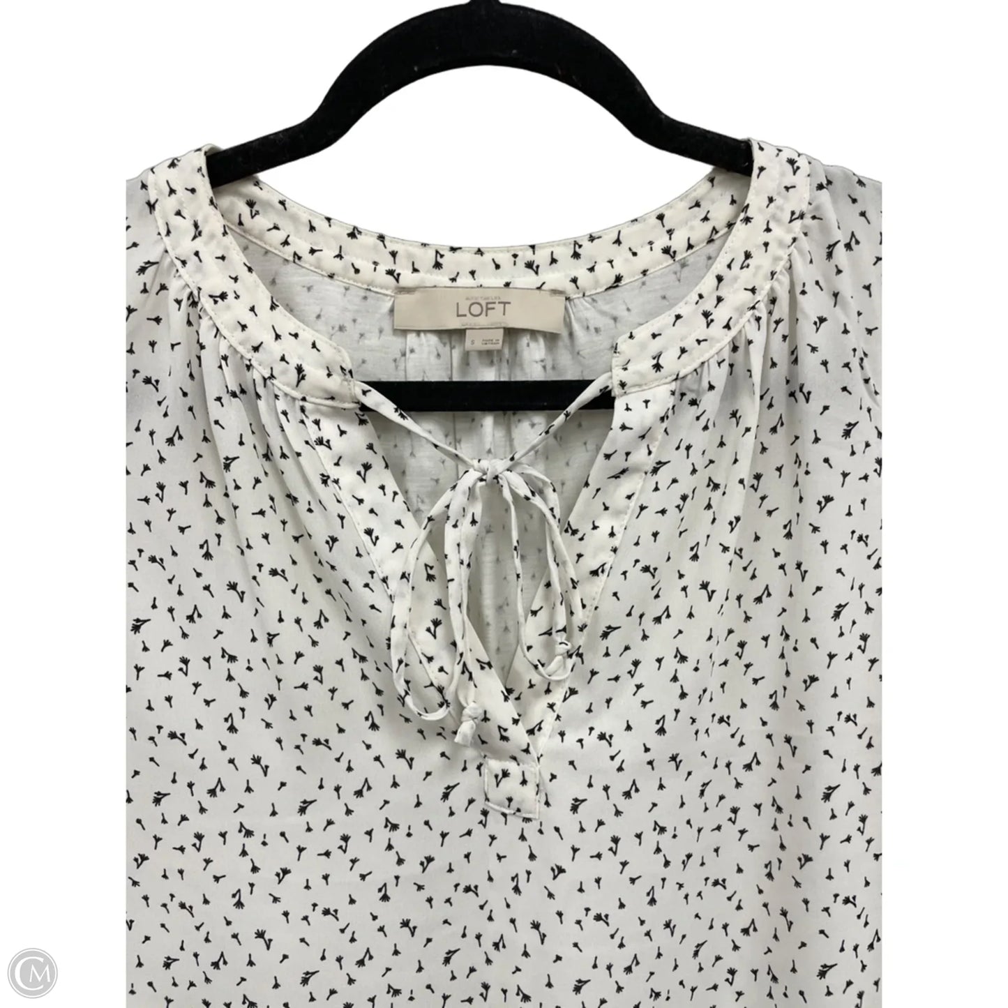 Blouse Sleeveless By Loft In Black & White, Size: S