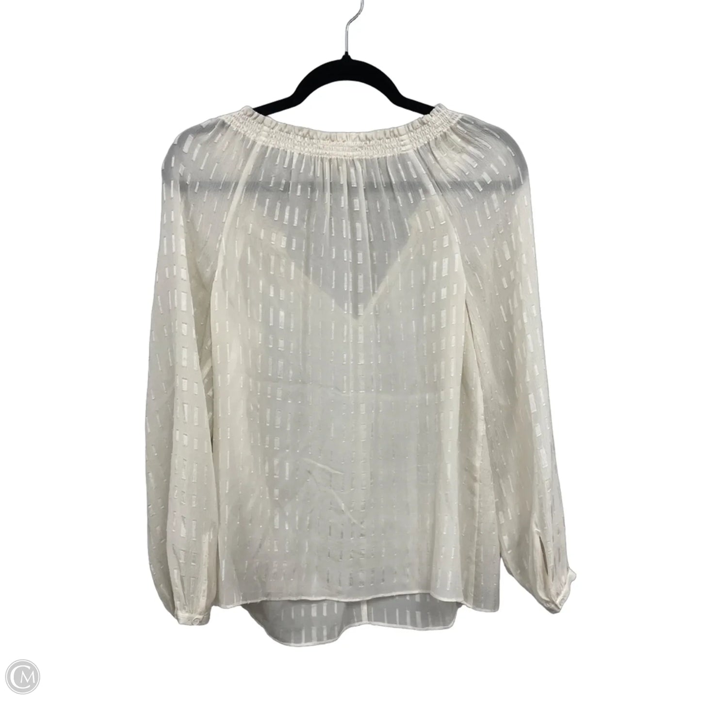 Blouse Long Sleeve By Rebecca Taylor In Ivory, Size: 2