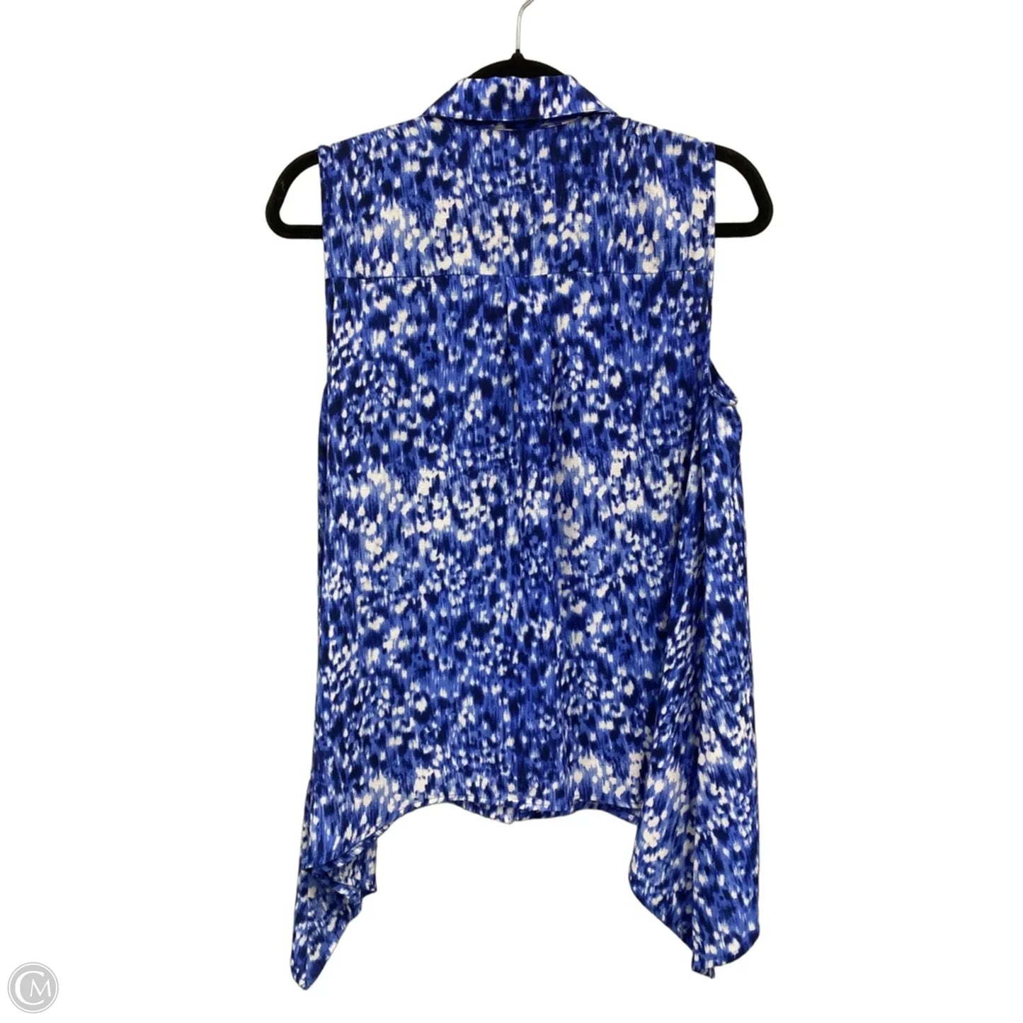 Blouse Sleeveless By Michael By Michael Kors In Blue & White, Size: M