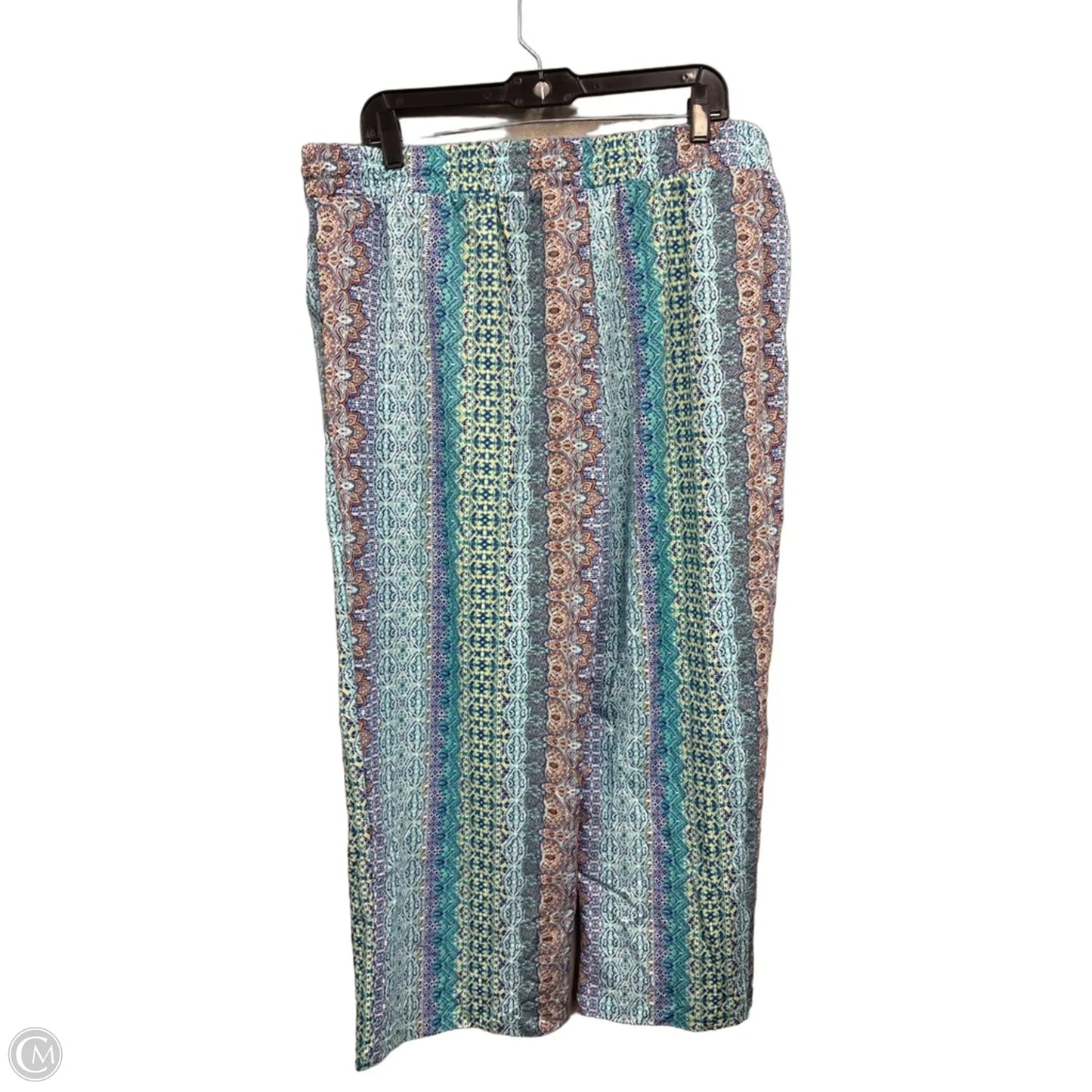 Pants Wide Leg By Belle By Kim Gravel In Blue & Yellow, Size: Xlp