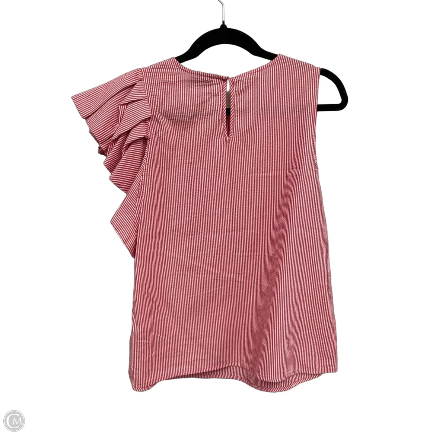 Top Short Sleeve By Who What Wear In Red & White, Size: M