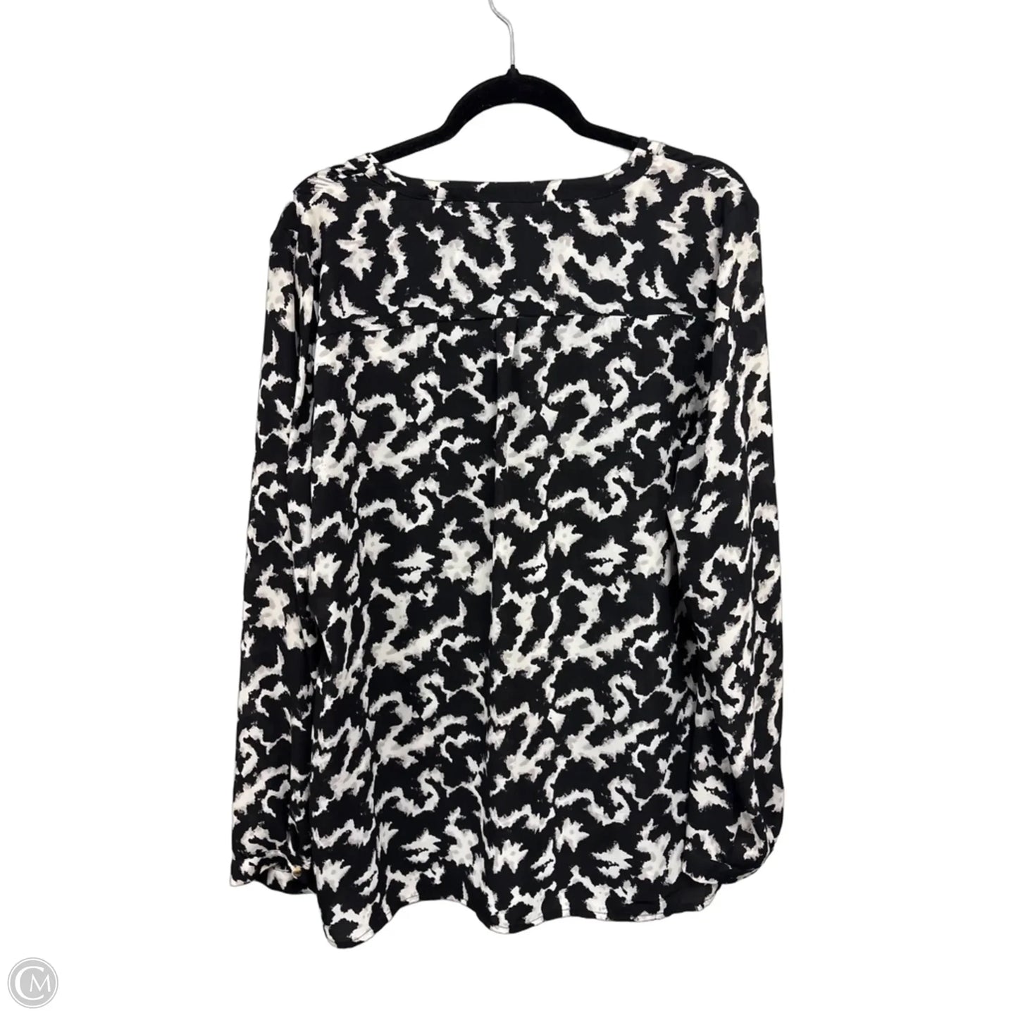 Blouse Long Sleeve By Ivanka Trump In Black & White, Size: Xl