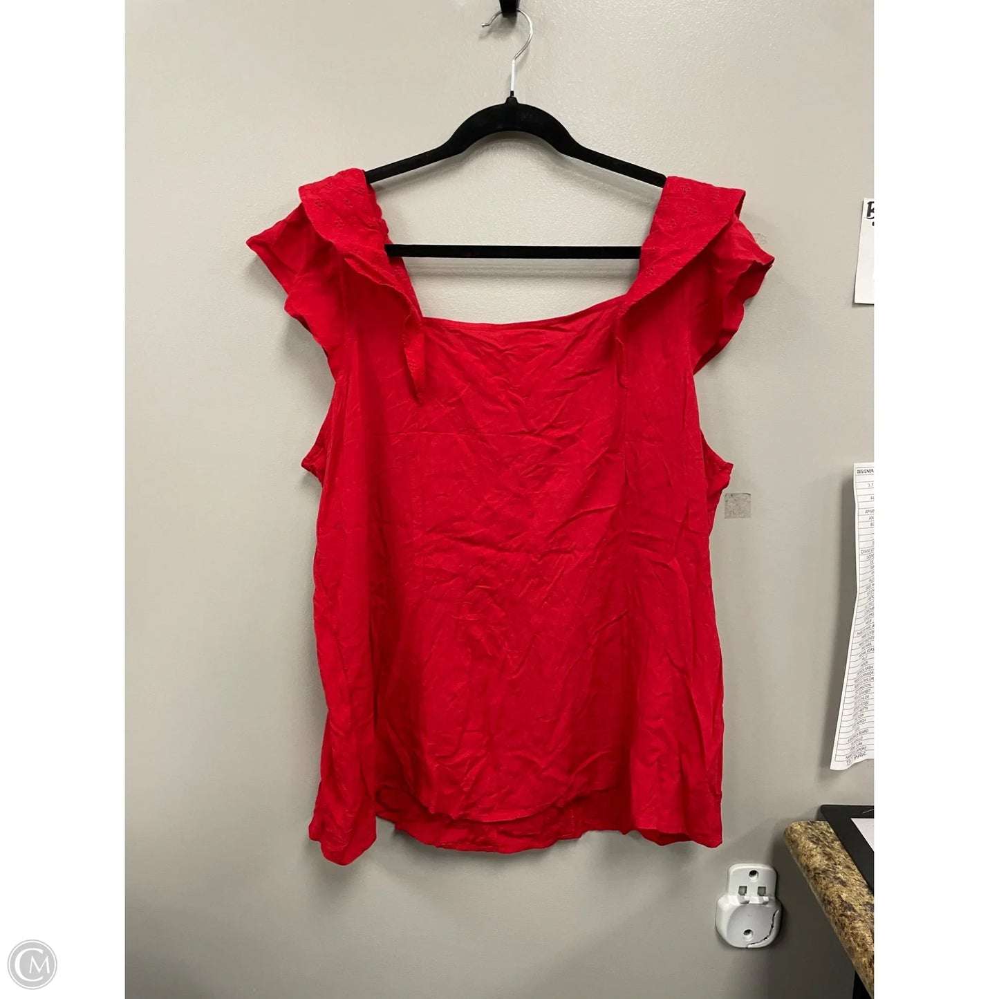 Blouse Short Sleeve By Maurices In Red, Size: 2x