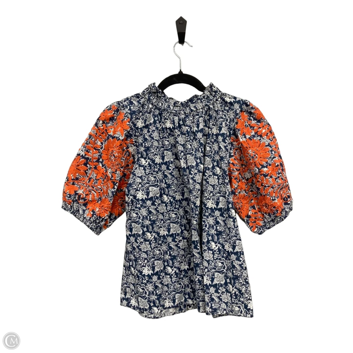 Blouse Short Sleeve By Thml In Blue & Orange, Size: M