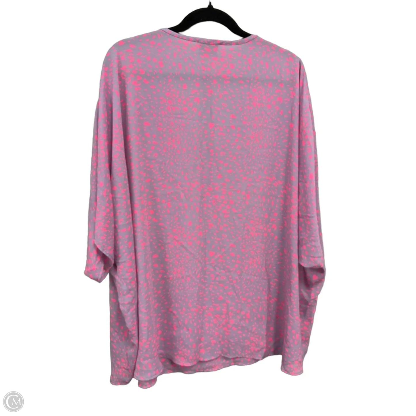Blouse Short Sleeve By Adrienne In Pink & Purple, Size: L