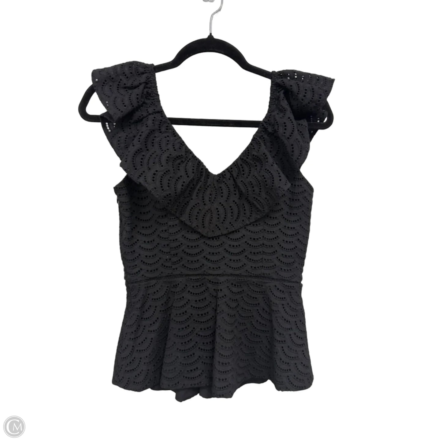 Blouse Short Sleeve By White House Black Market In Black, Size: 0