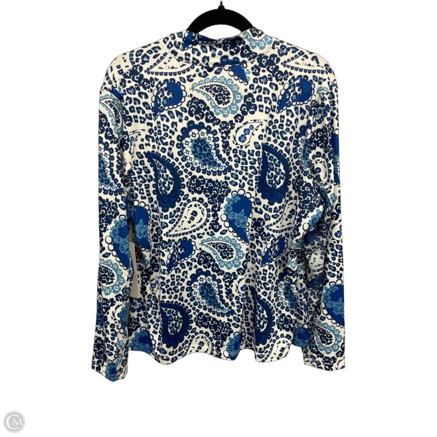 Athletic Jacket By Gottex In Blue & White, Size: Xl