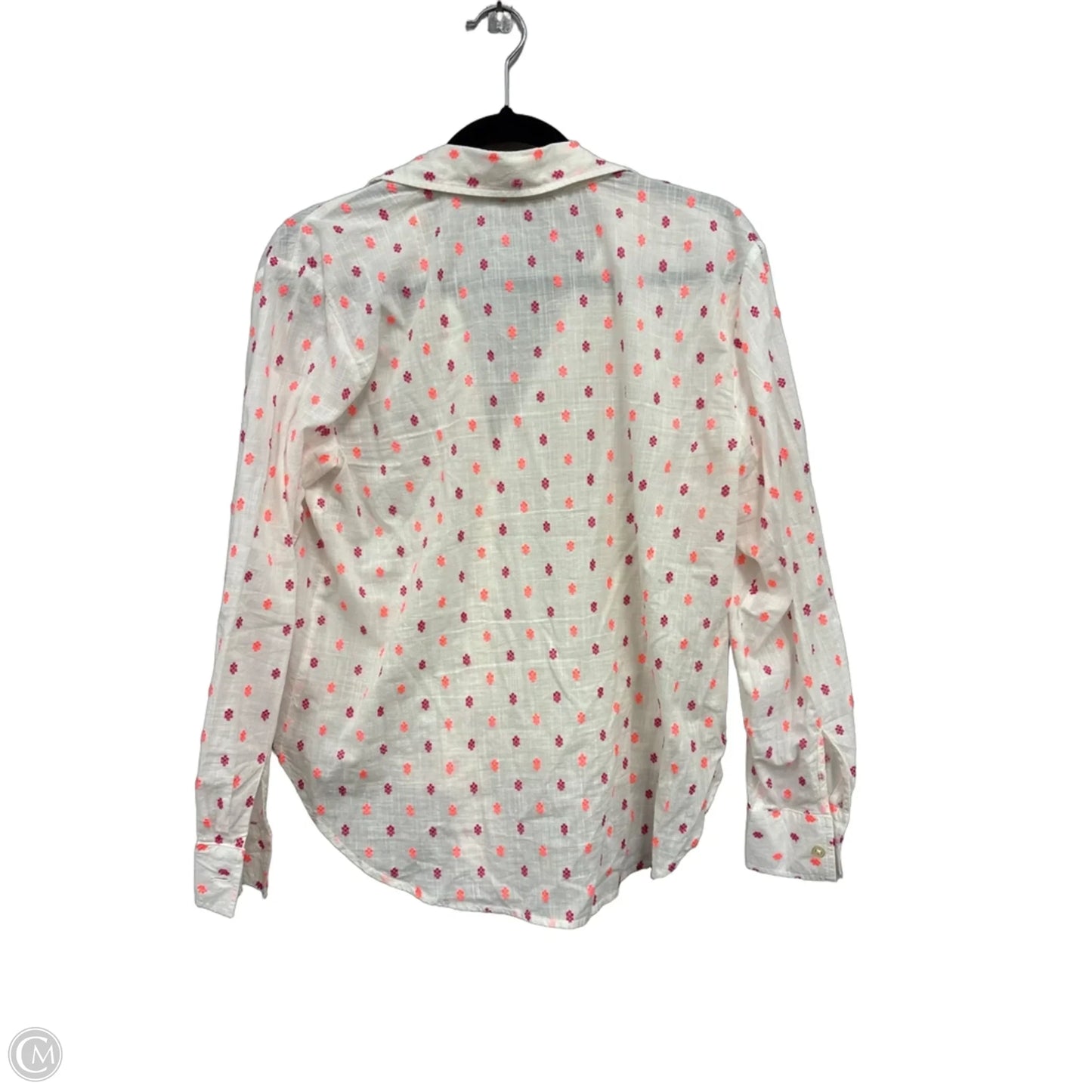 Top Long Sleeve By Loft In Cream & Pink, Size: S