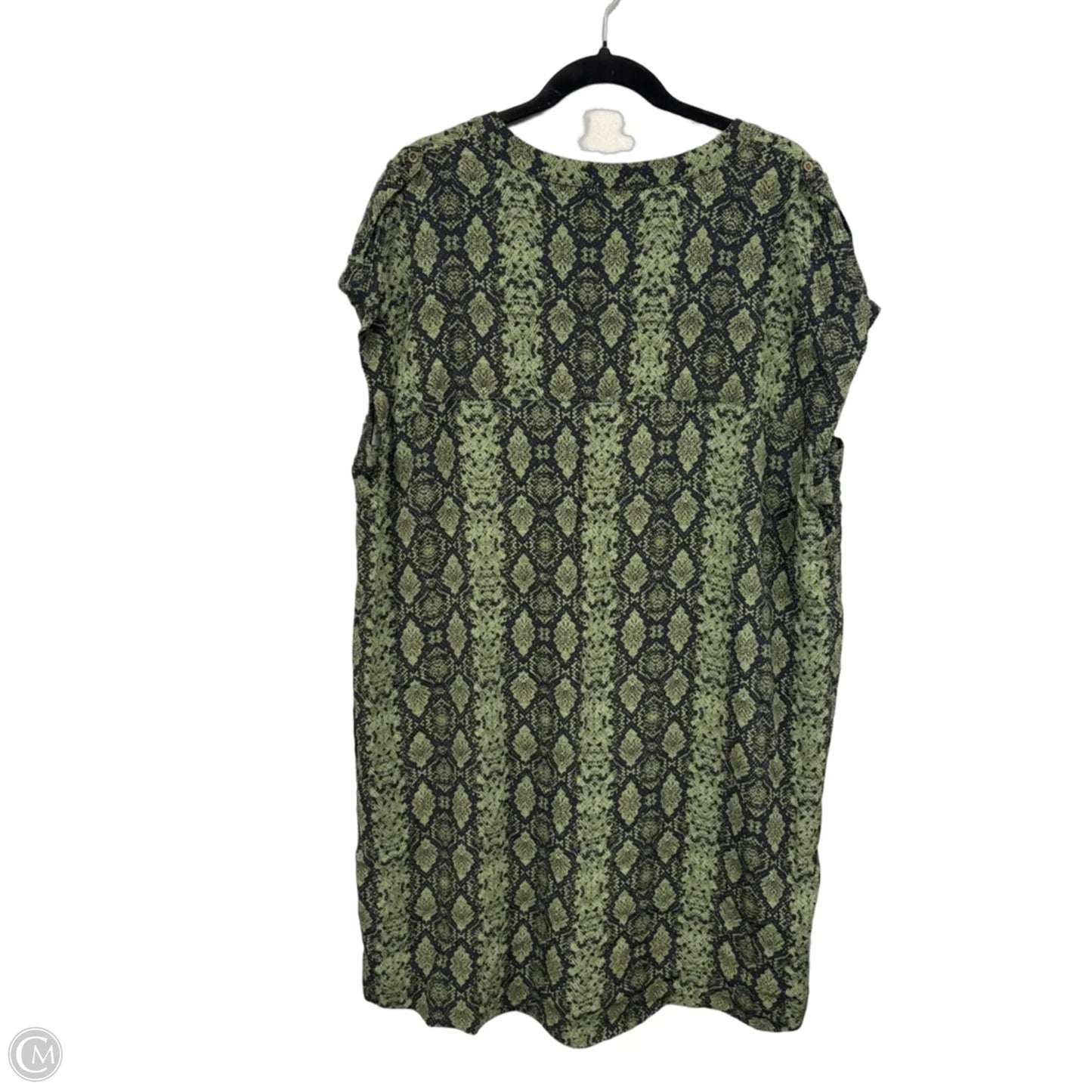 Dress Casual Midi By Anthropologie In Black & Green, Size: 2x