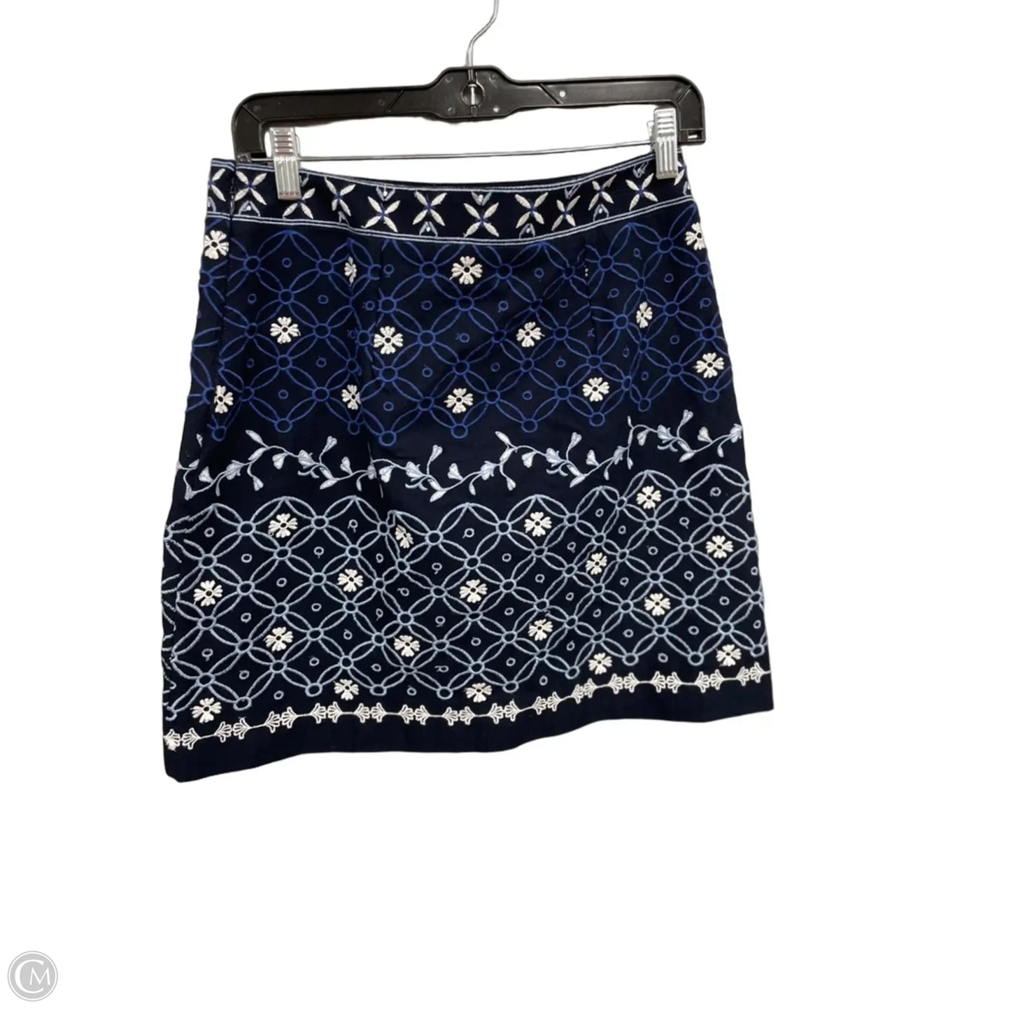 Skirt Mini & Short By Loft In Blue & White, Size: 4