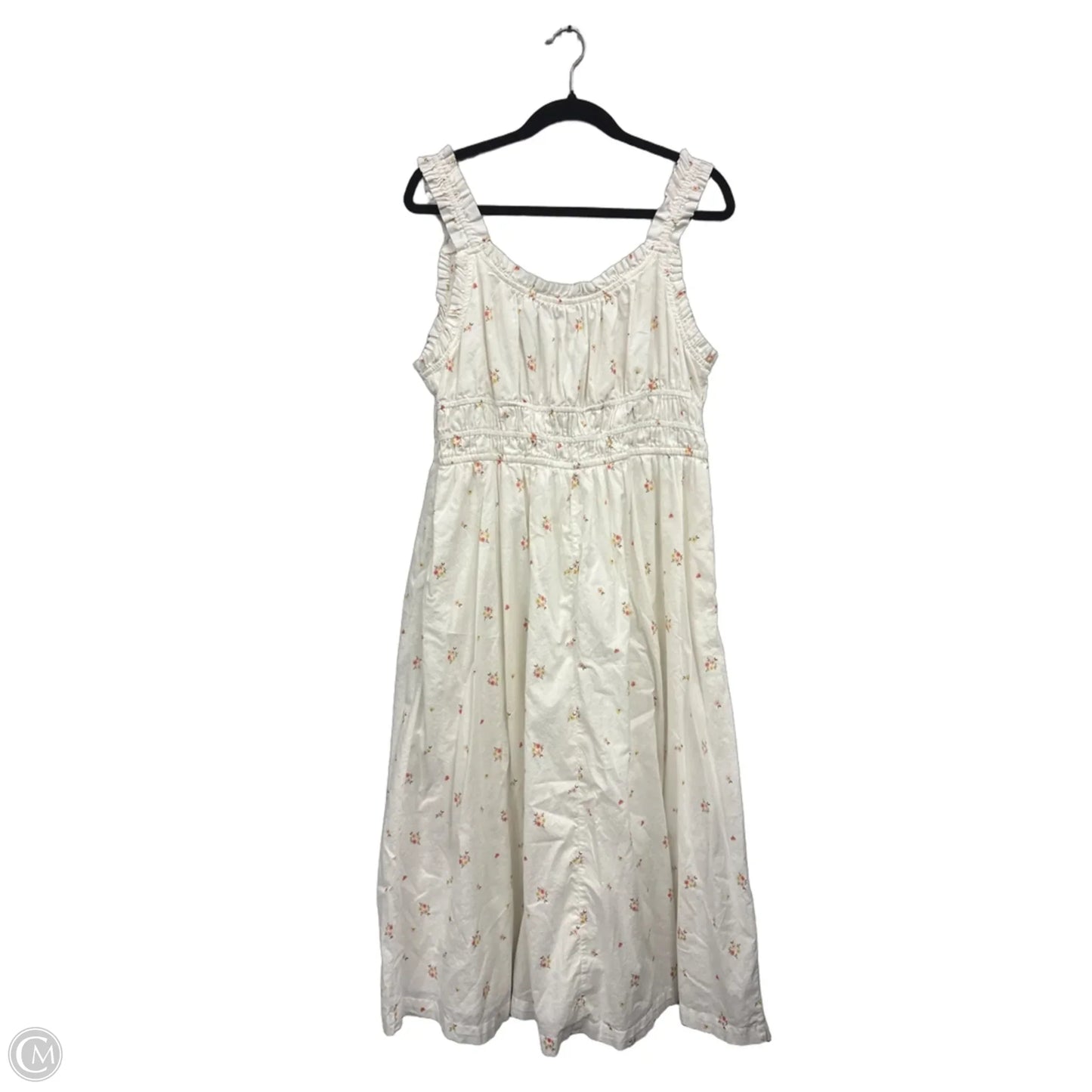 Dress Casual Maxi By Old Navy In White & Yellow, Size: Xl
