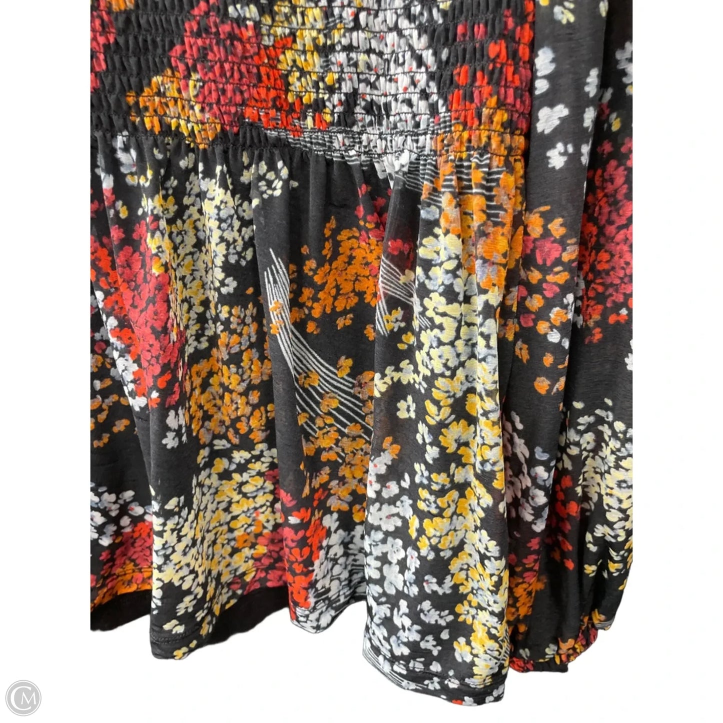 Blouse Long Sleeve By Akemi And Kin In Black & Orange, Size: M