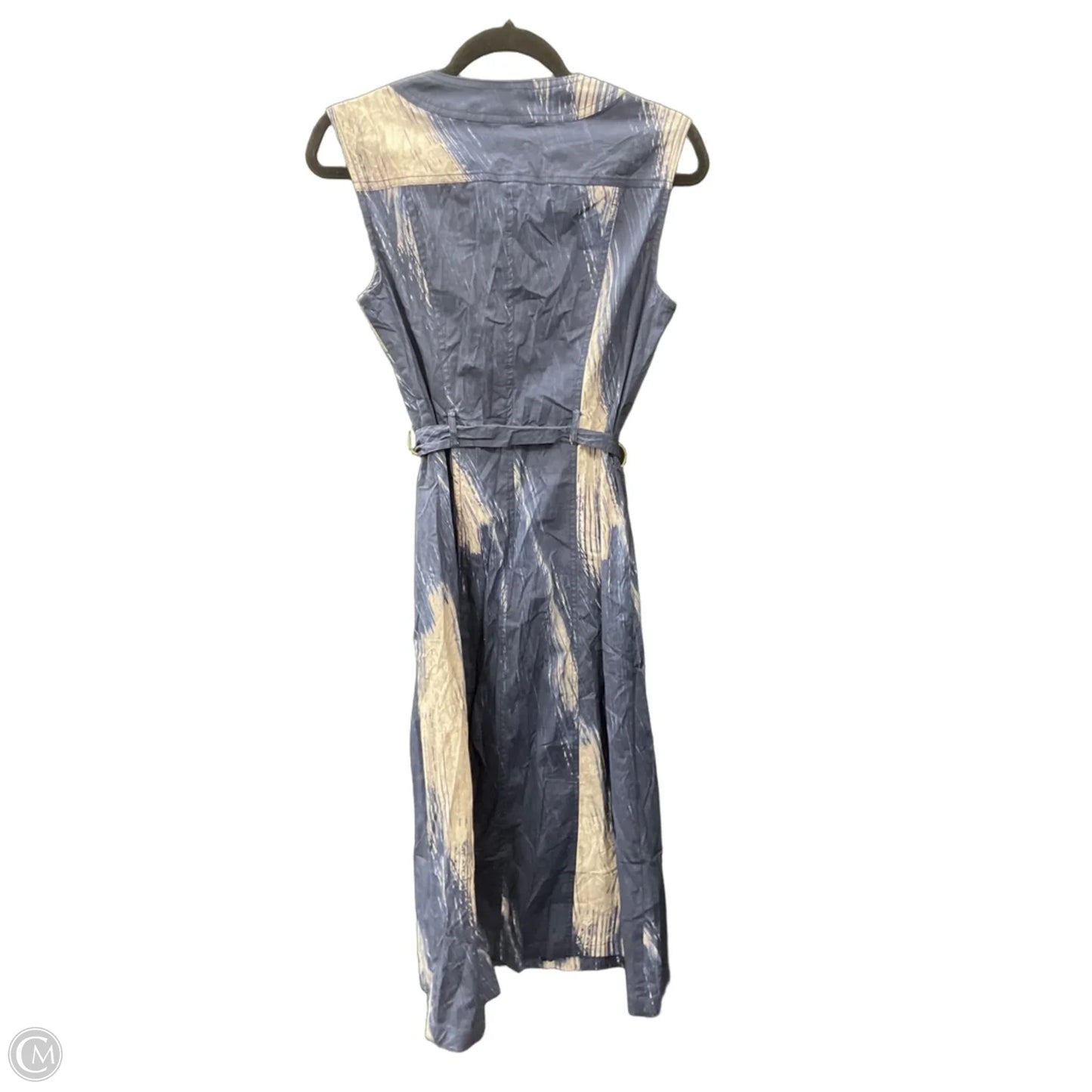 Dress Casual Midi By Donna Karan In Blue & White, Size: S