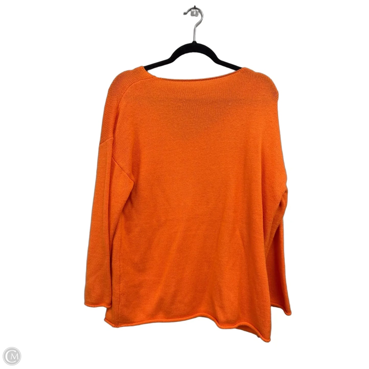 Sweater By Clothes Mentor In Orange & White, Size: S