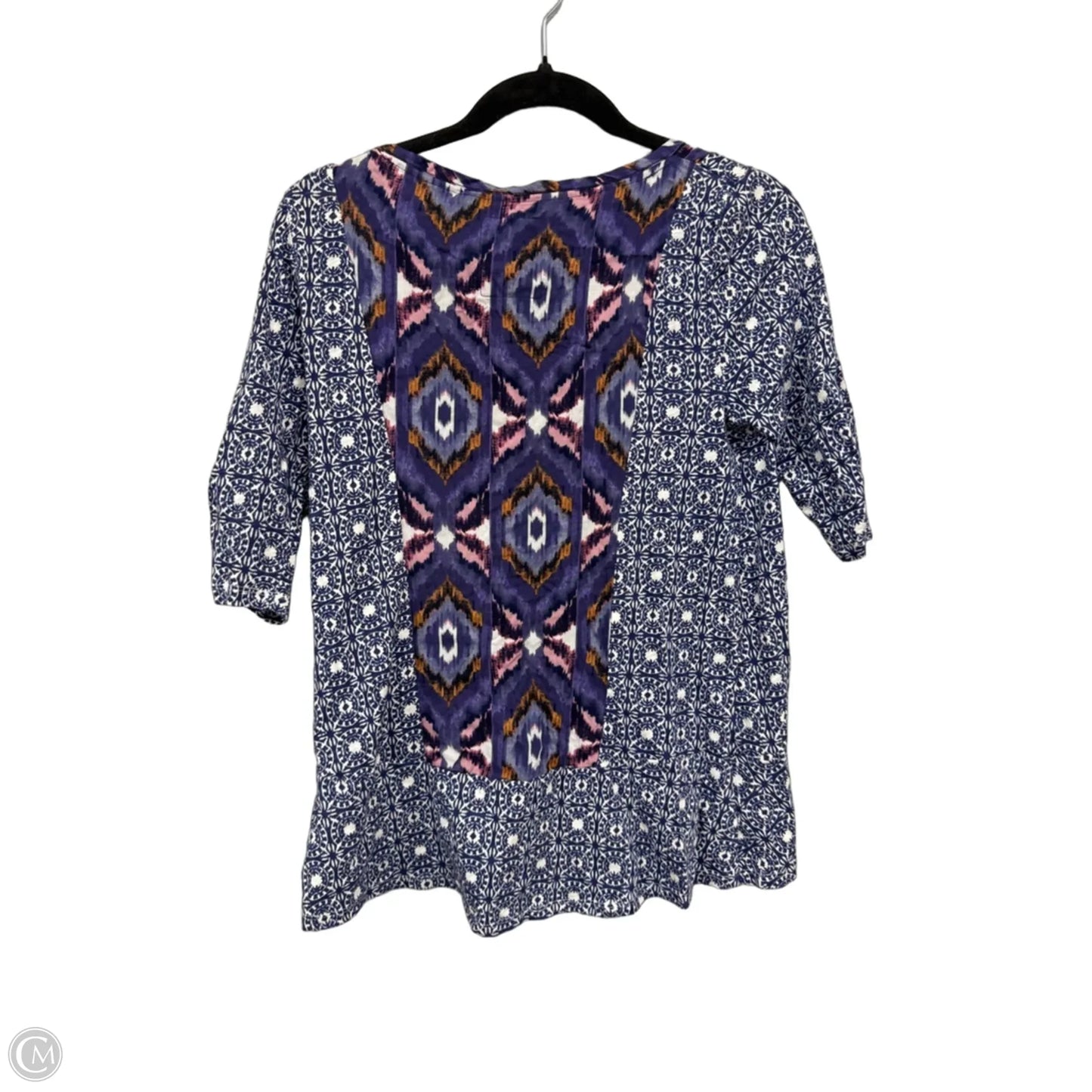Blouse 3/4 Sleeve By Akemi And Kin In Blue & White, Size: S