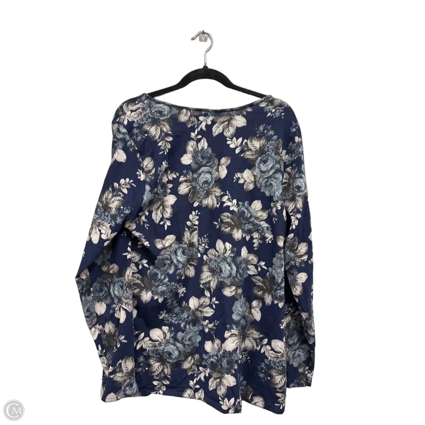 Top Long Sleeve By Torrid In Blue & Grey, Size: 3x