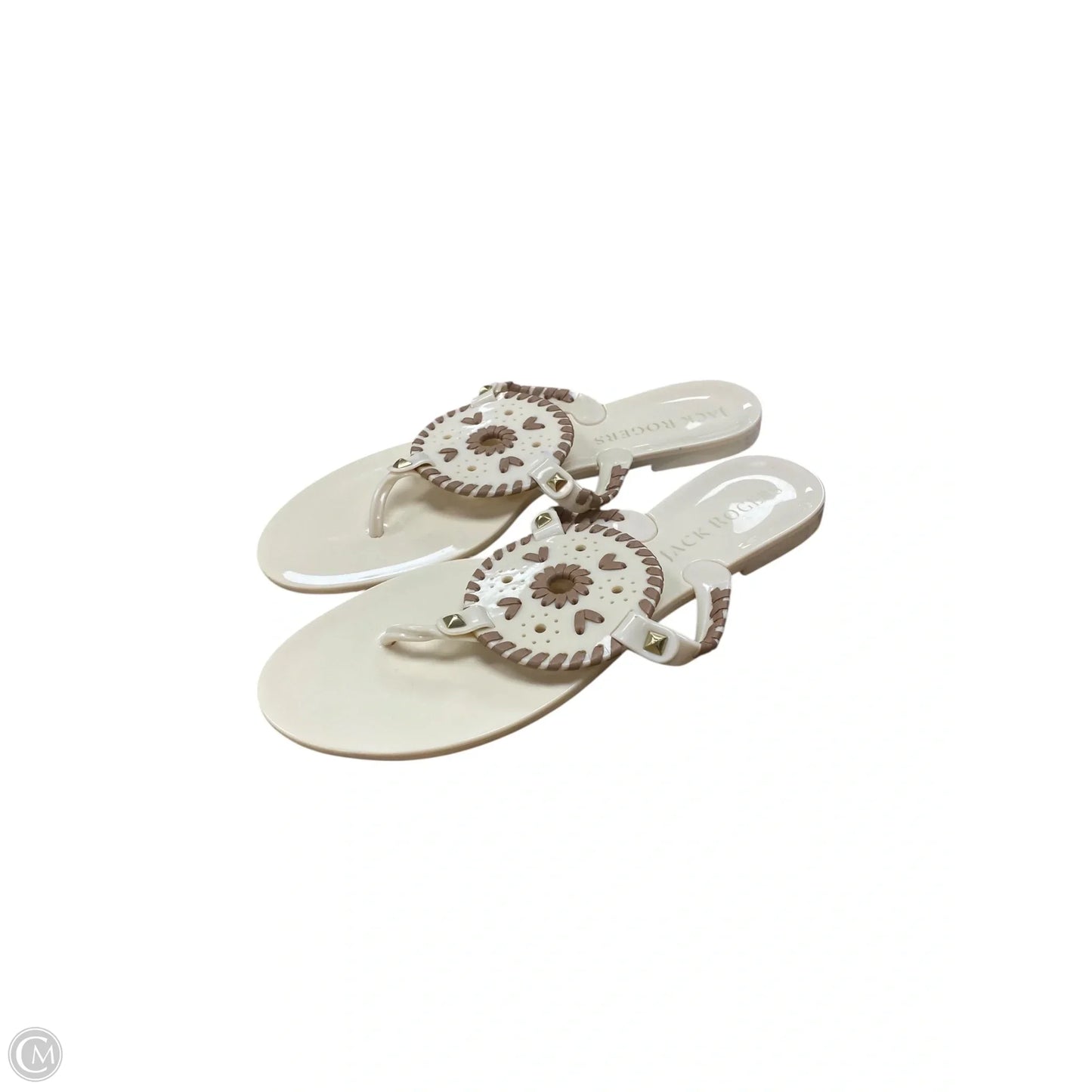 Sandals Flats By Jack Rogers In Brown & Cream, Size: 8