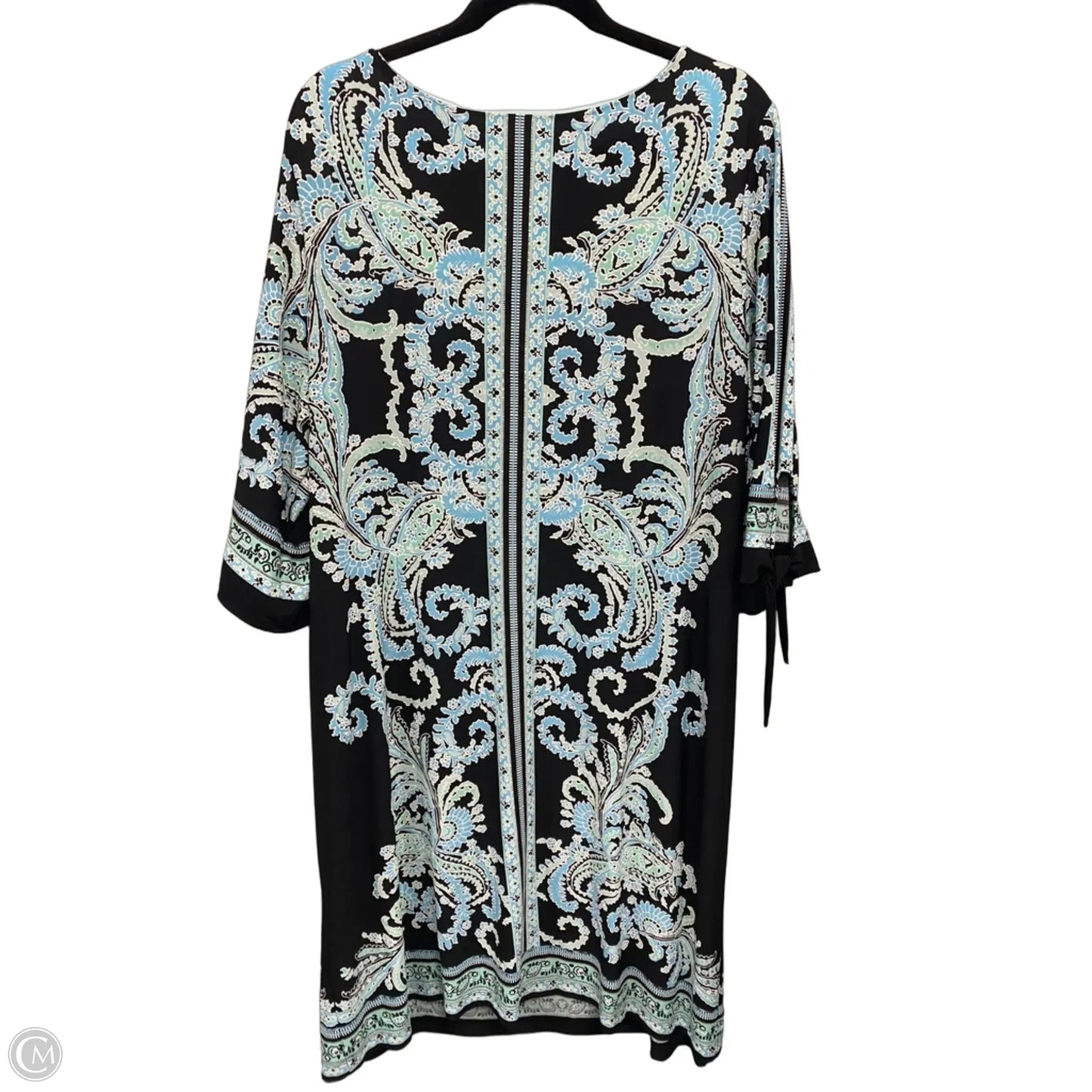 Dress Casual Short By Sandra Darren In Black & Green, Size: 2x