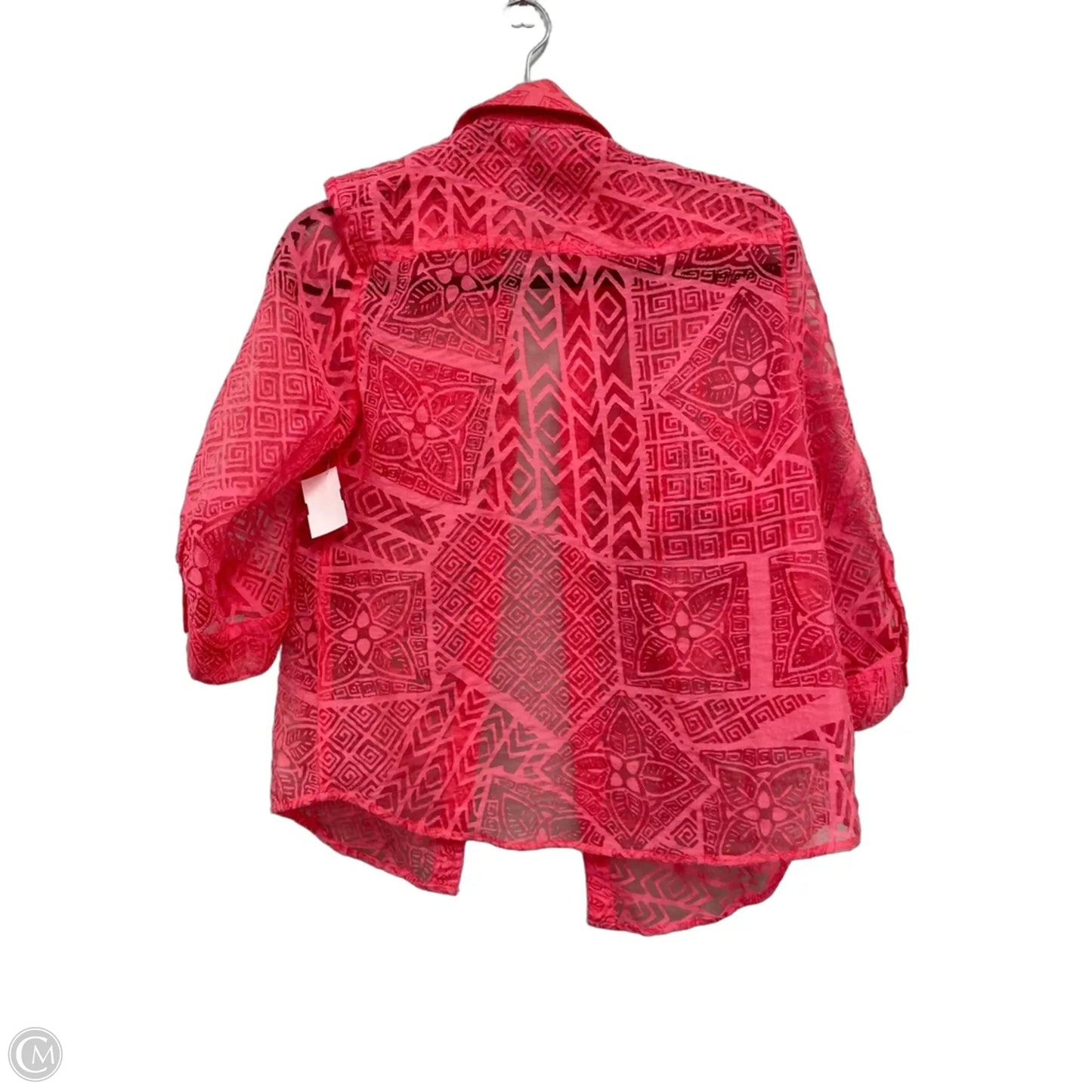 Top 3/4 Sleeve By Chicos In Orange, Size: S
