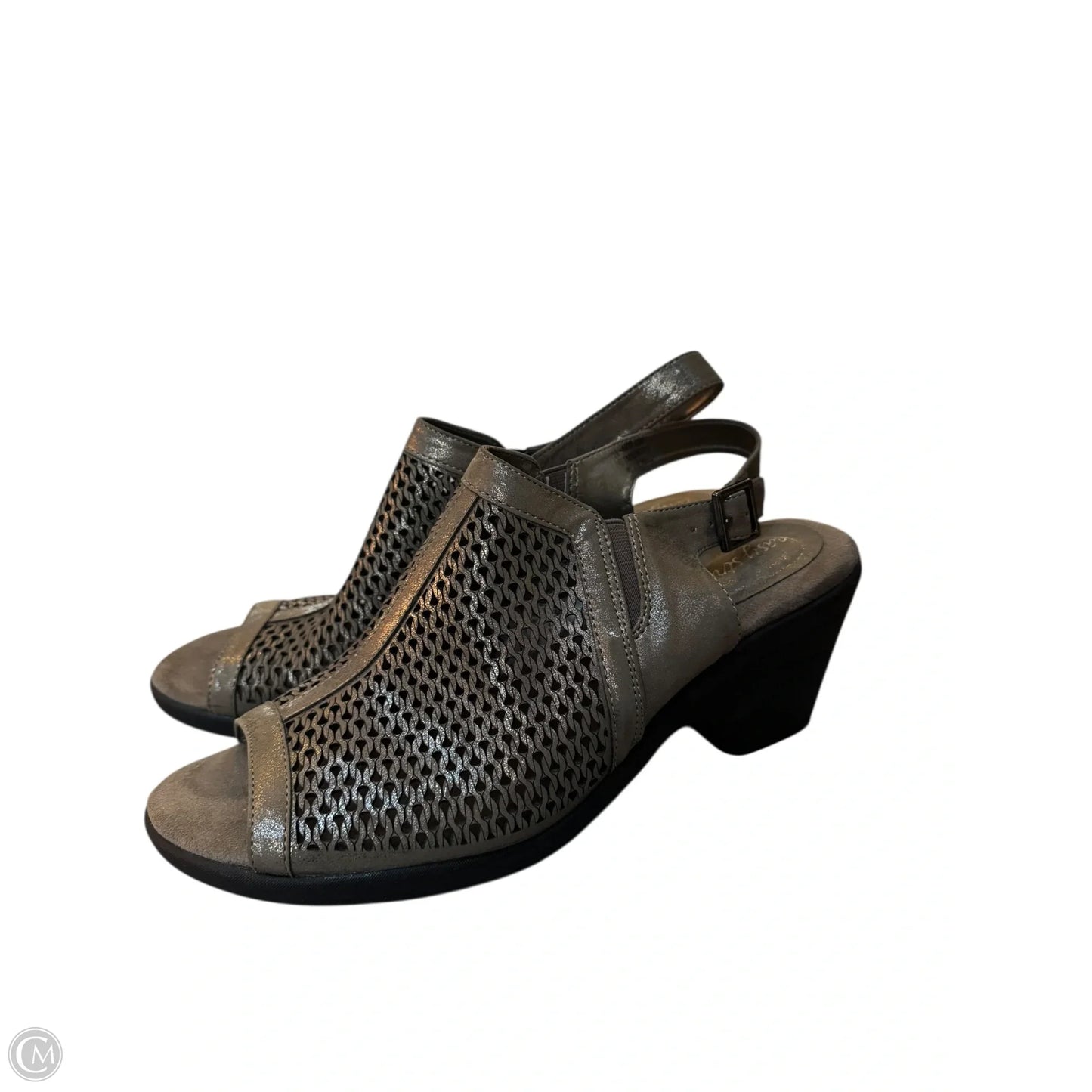 Sandals Heels Block By Easy Street In Grey, Size: 12