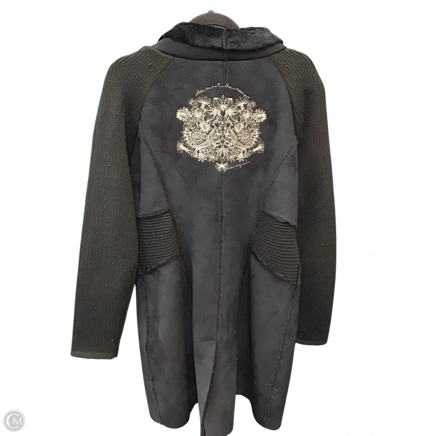 Coat Faux Fur & Sherpa By Desigual In Black, Size: 14