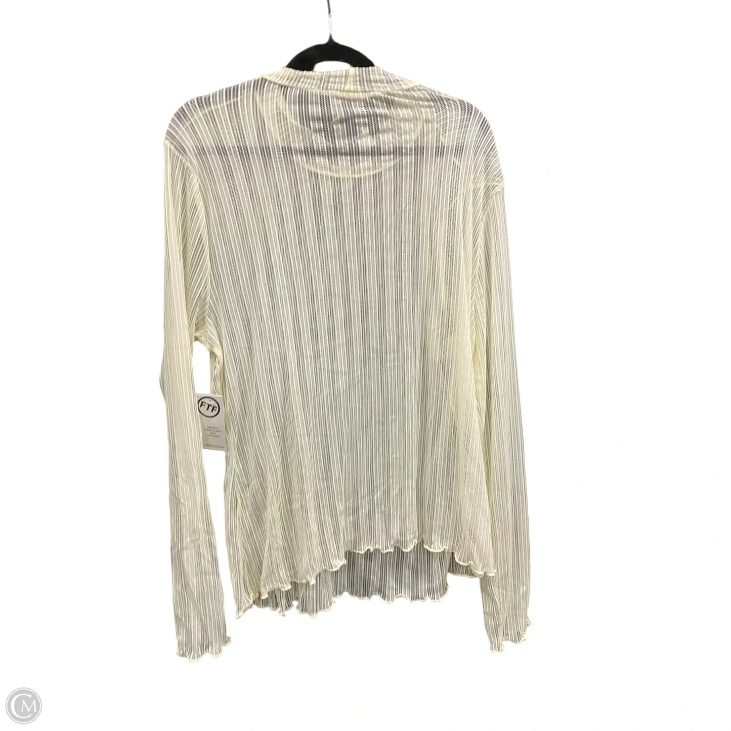 Top Long Sleeve By Fashion To Figure In Cream, Size: 3x