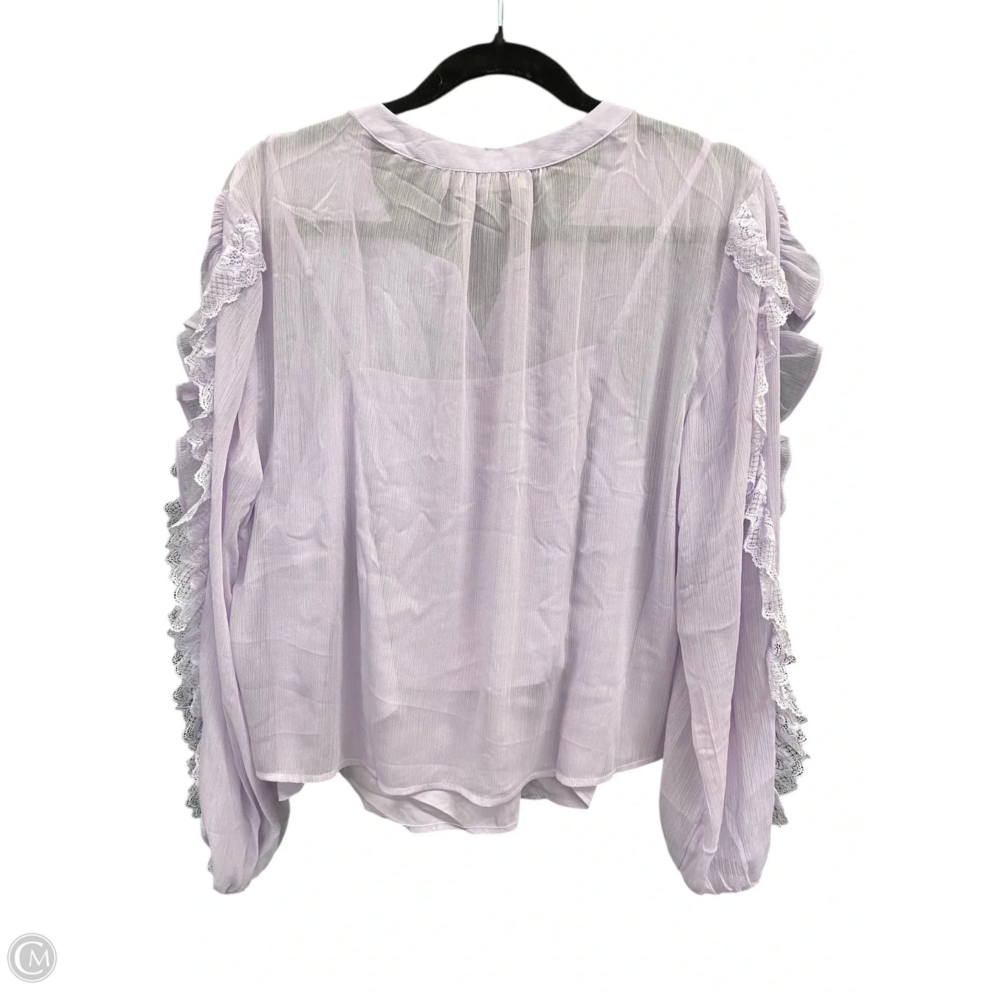 Blouse Long Sleeve By Loft In Purple, Size: M