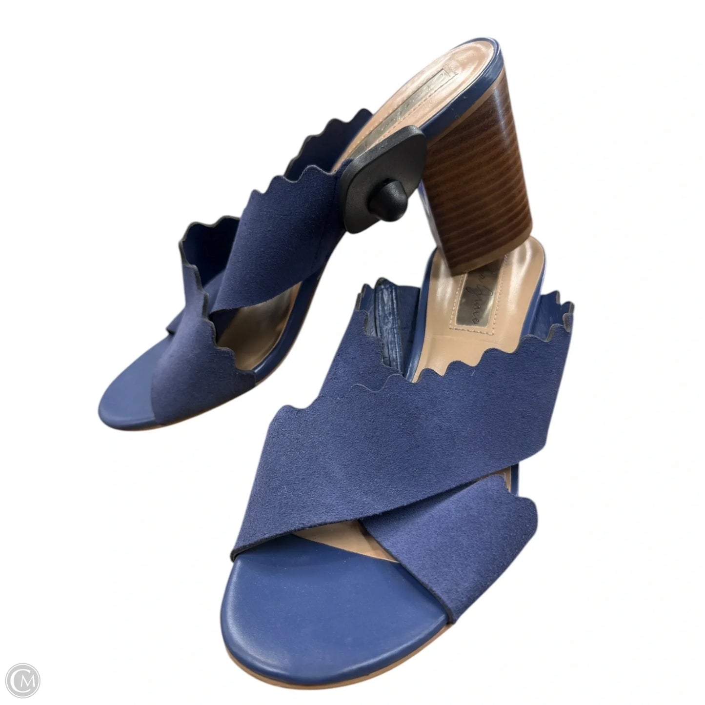 Sandals Heels Block By Clothes Mentor In Blue, Size: 9.5
