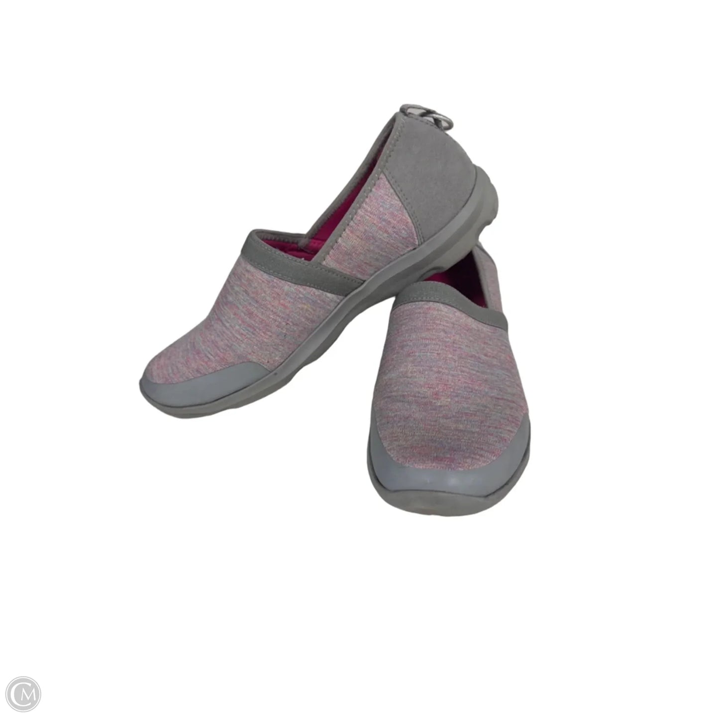 Shoes Sneakers By Crocs In Grey & Pink, Size: 10