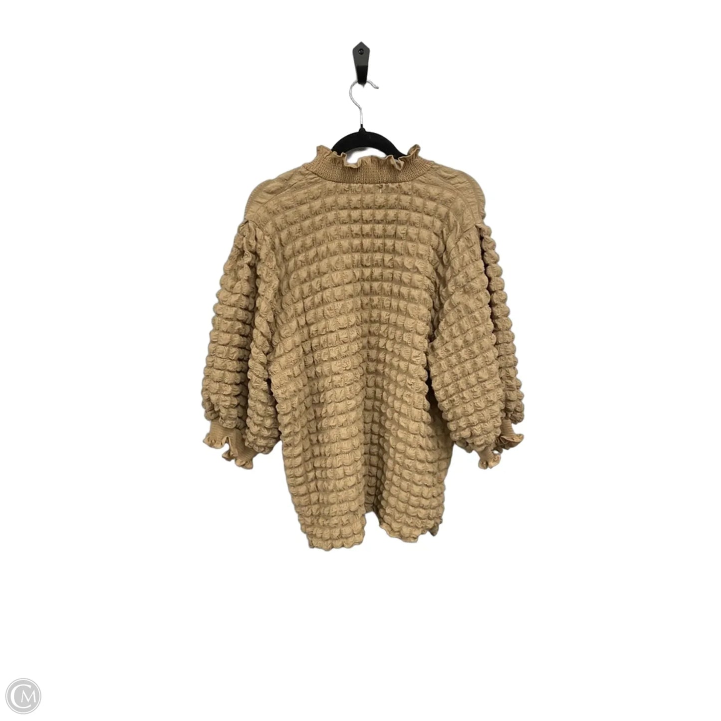 Top Short Sleeve By Simply Southern In Tan, Size: Xxl