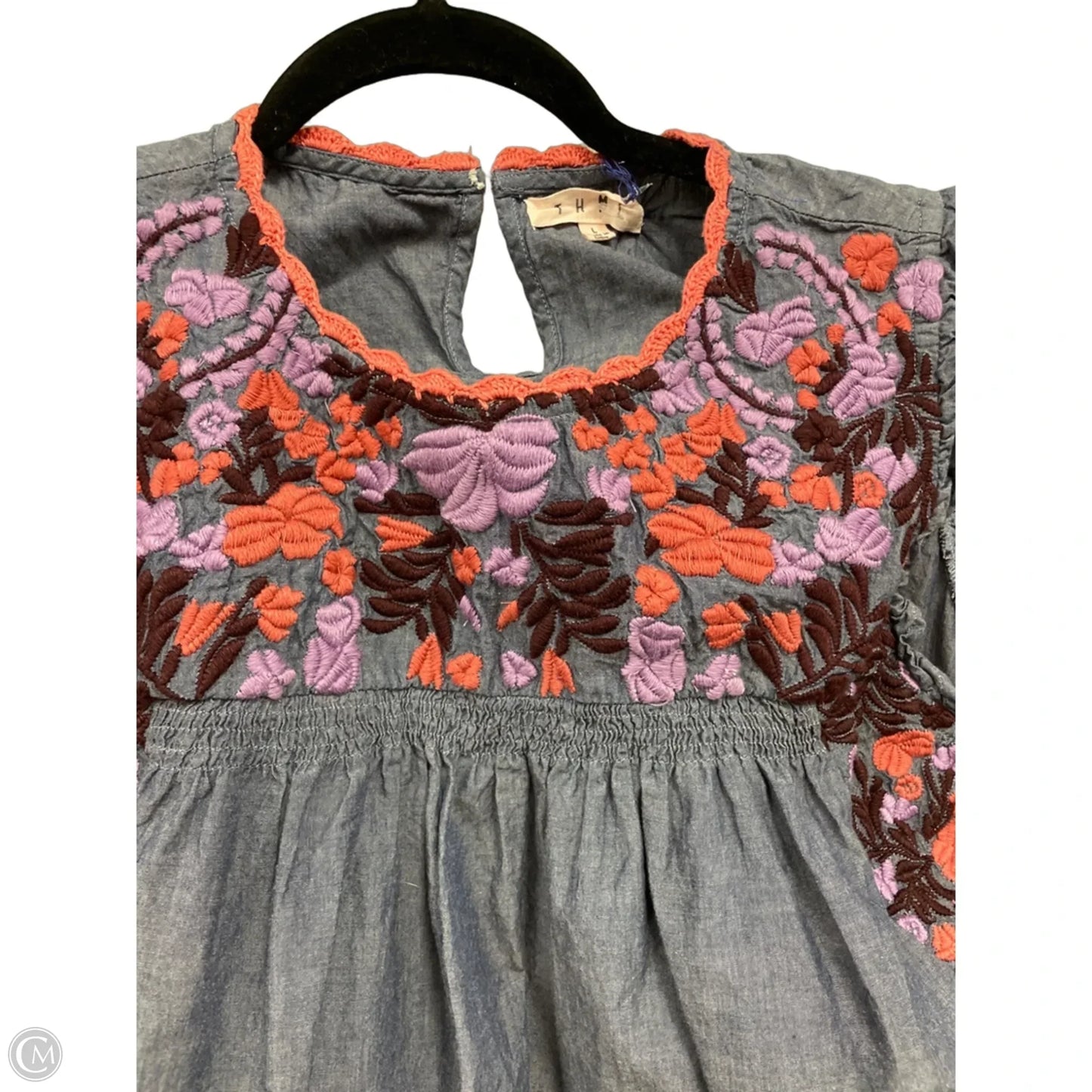 Top Sleeveless By Thml In Blue & Purple, Size: L