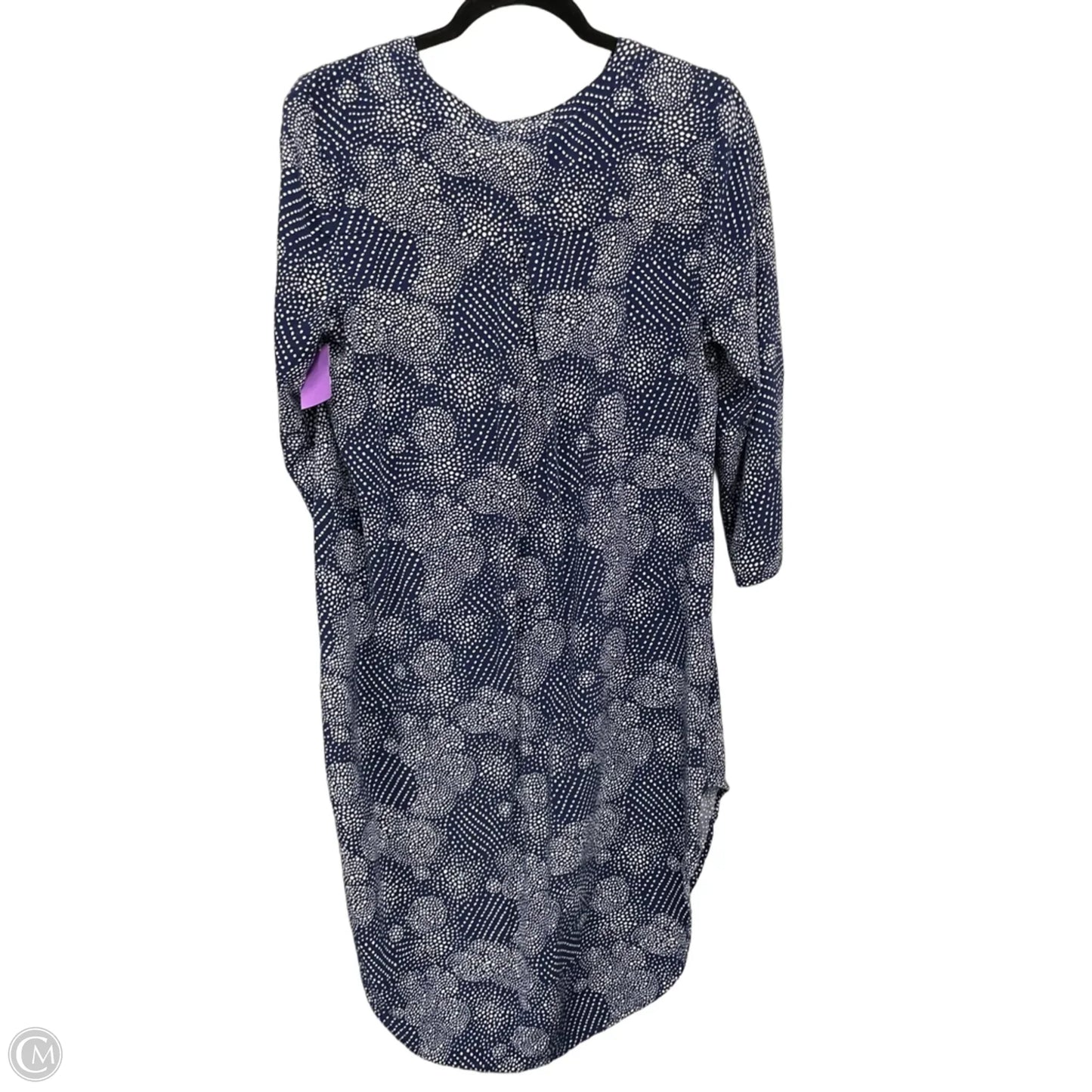 Dress Casual Midi By Cupio In Blue & White, Size: L