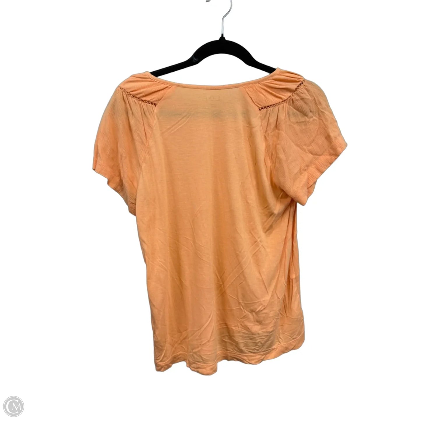 Top Short Sleeve By Loft In Peach, Size: Mp