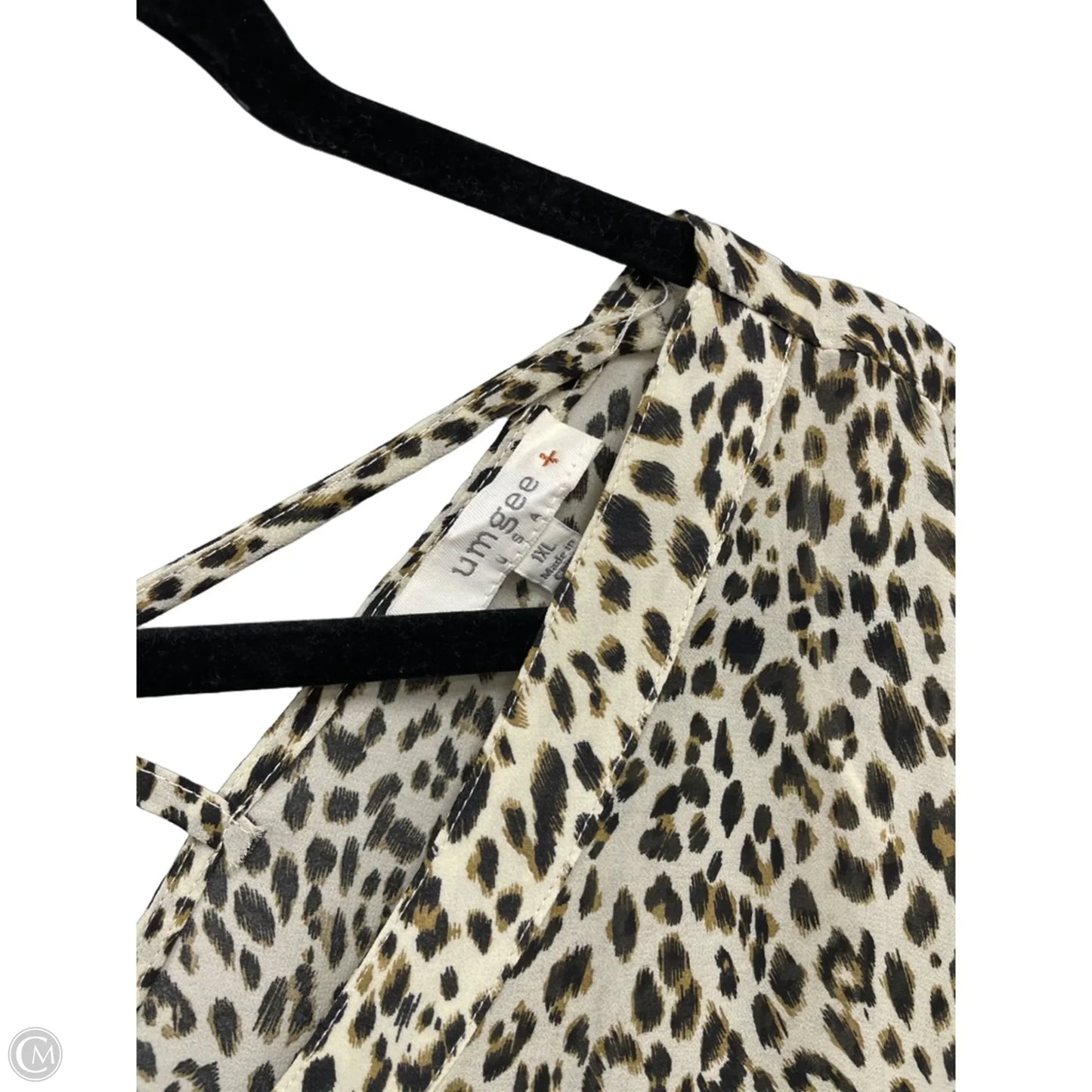 Top Short Sleeve By Umgee In Animal Print, Size: 1x