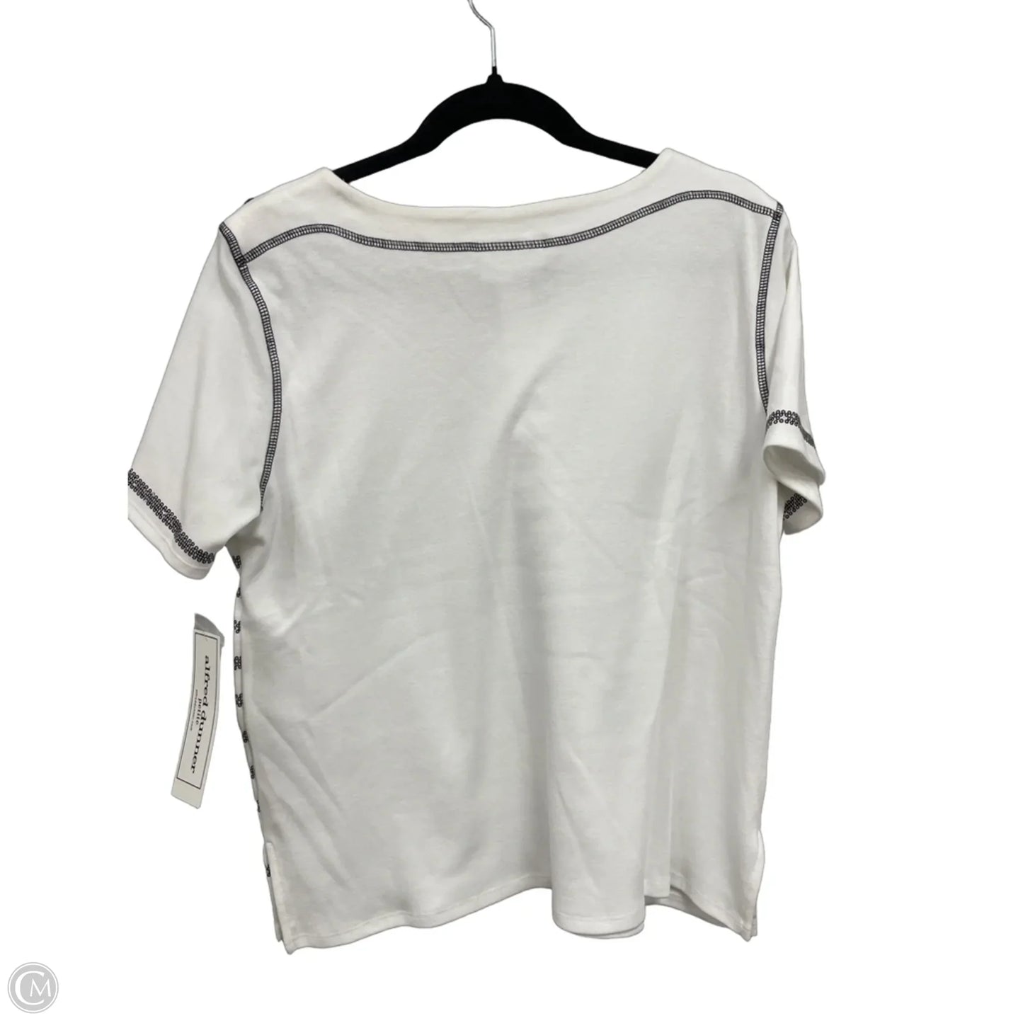 Top Short Sleeve By Alfred Dunner In Black & White, Size: Mp