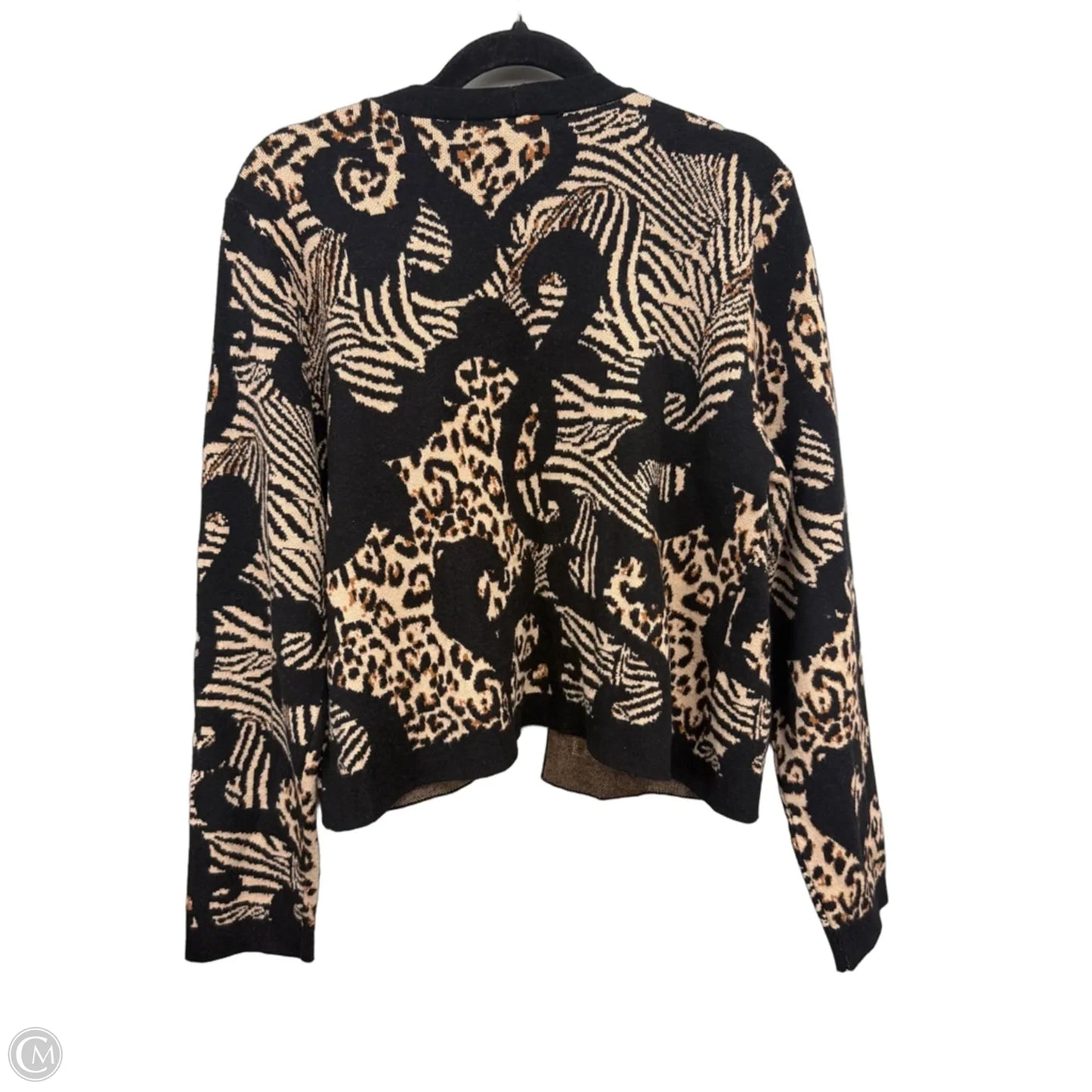 Cardigan By Carolyn Taylor In Animal Print, Size: Xl