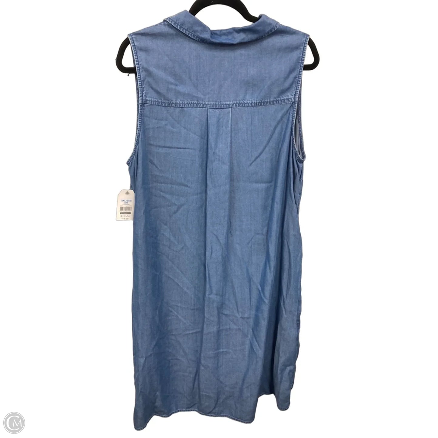 Dress Casual Midi By Time And Tru In Blue, Size: Xxl