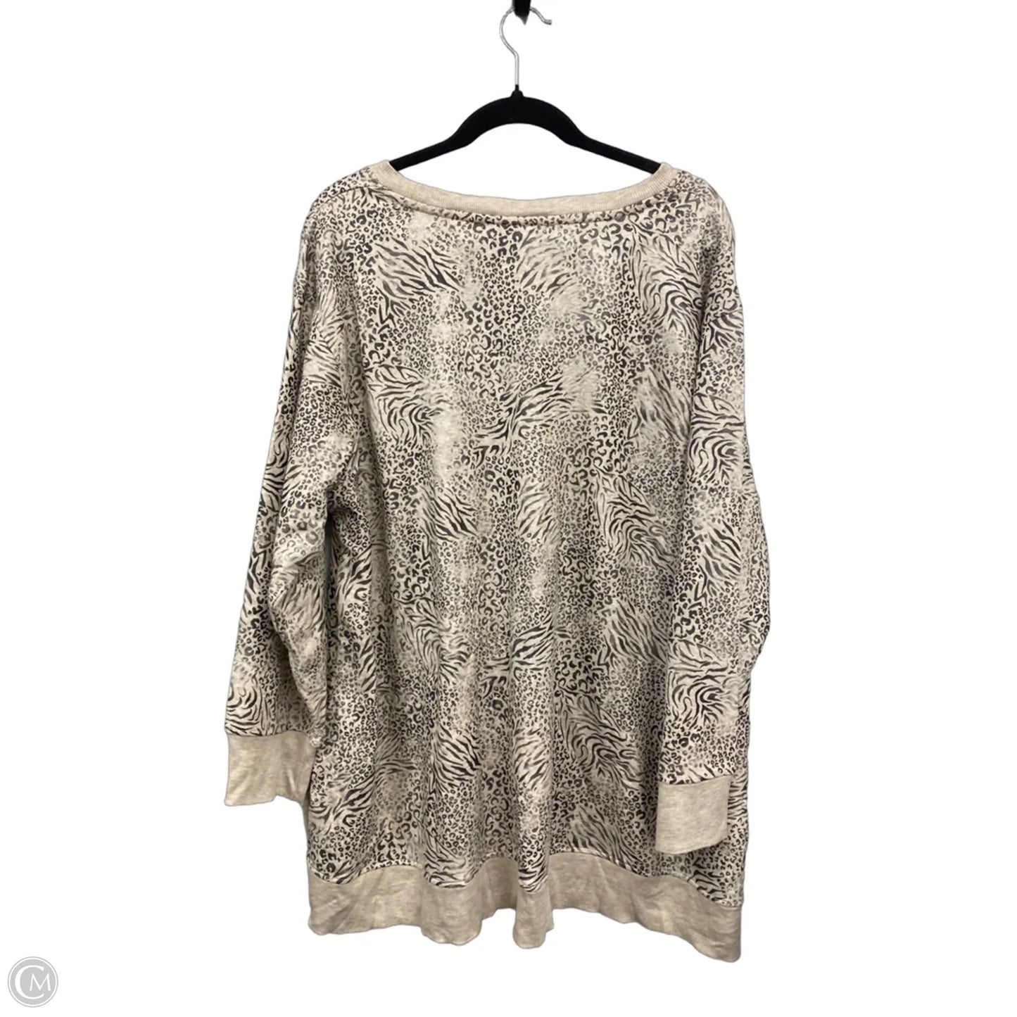 Sweatshirt Crewneck By Jane And Delancey In Grey & Tan, Size: 1x