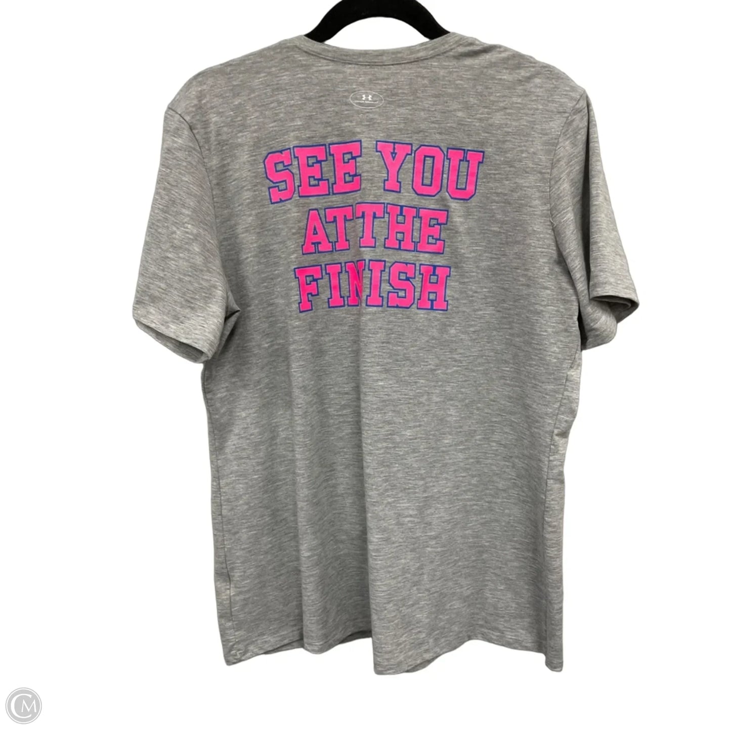 Athletic Top Short Sleeve By Under Armour In Grey, Size: Xl