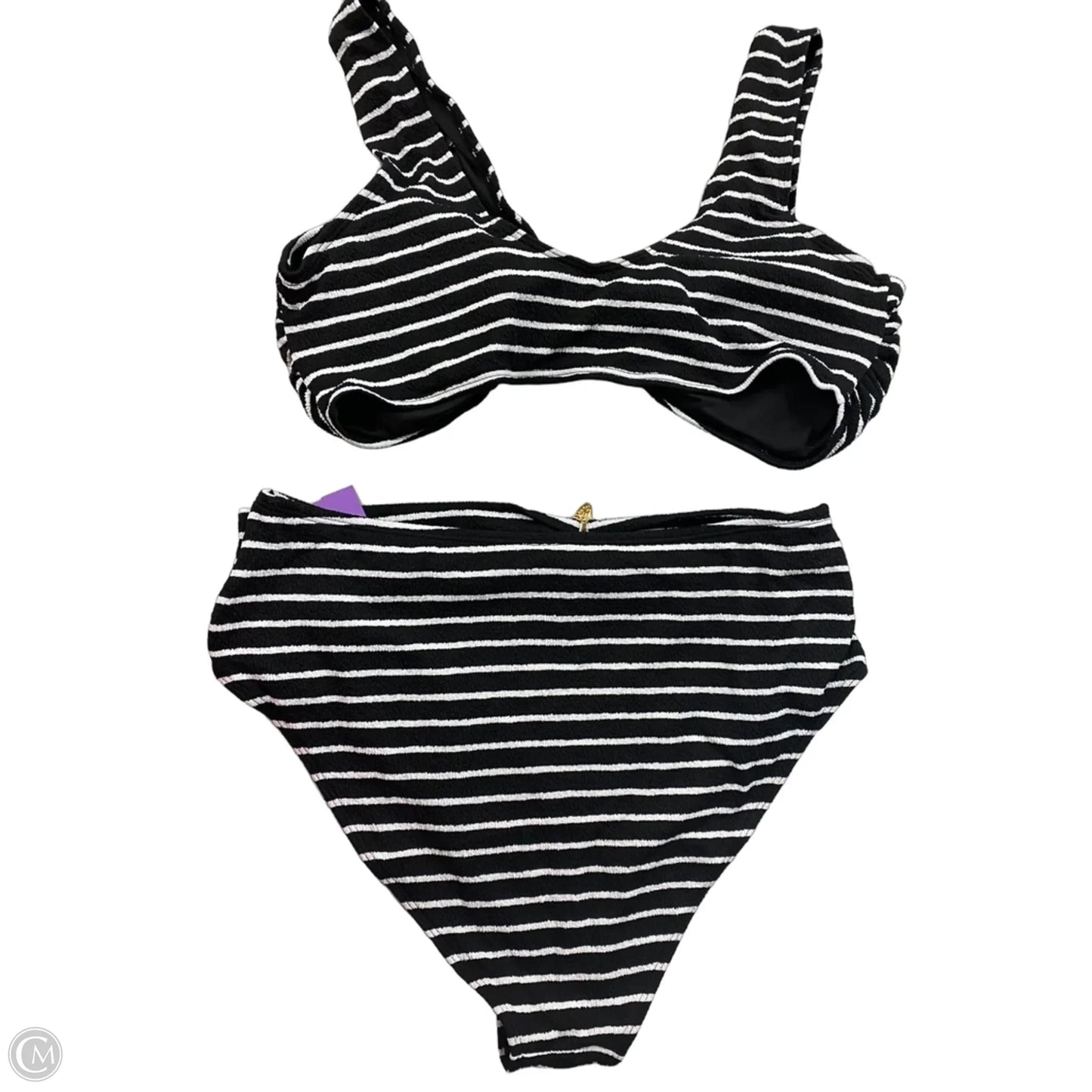 Swimsuit 2pc By Clothes Mentor In Black & White, Size: 3x