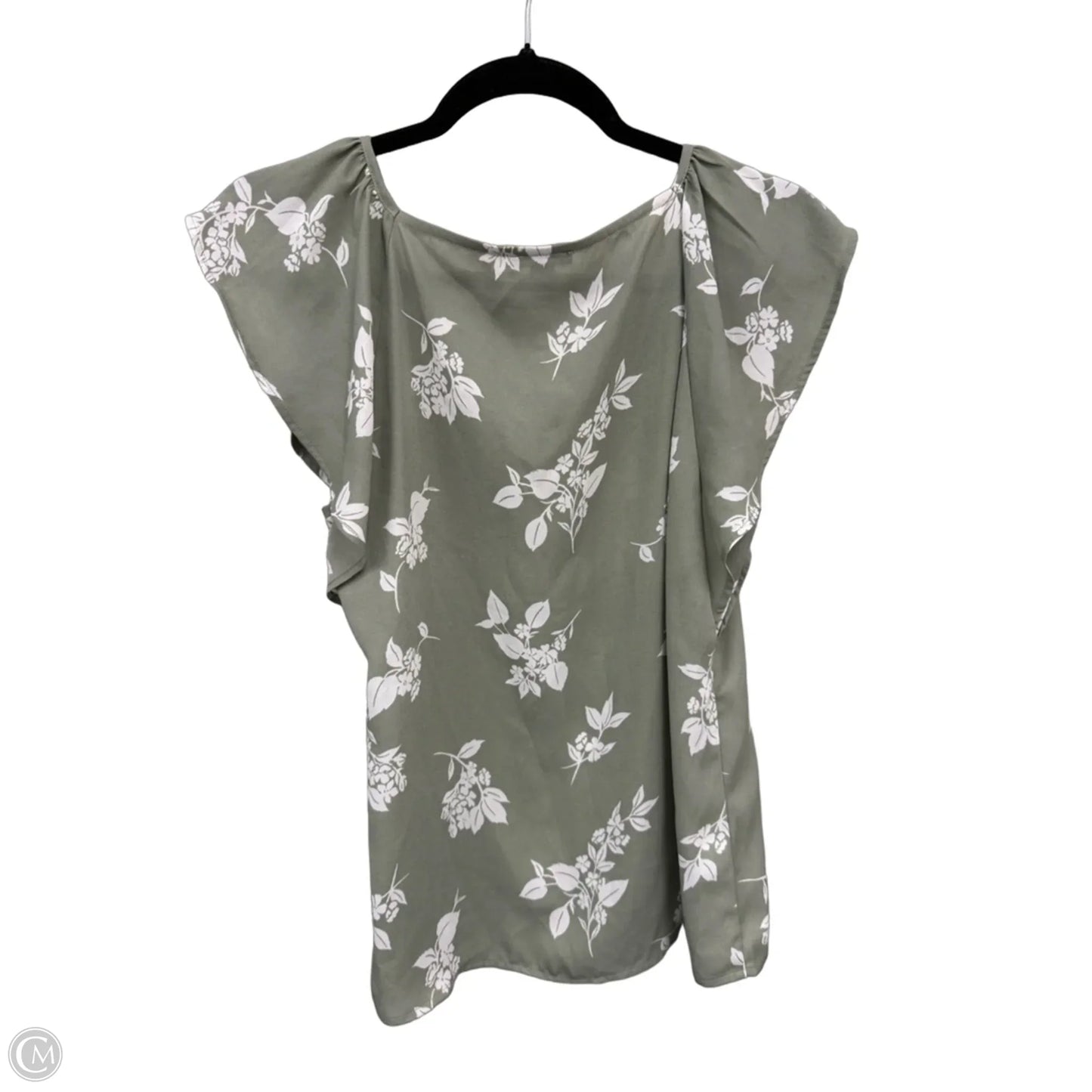 Top Short Sleeve By Ann Taylor In Green & White, Size: Xs
