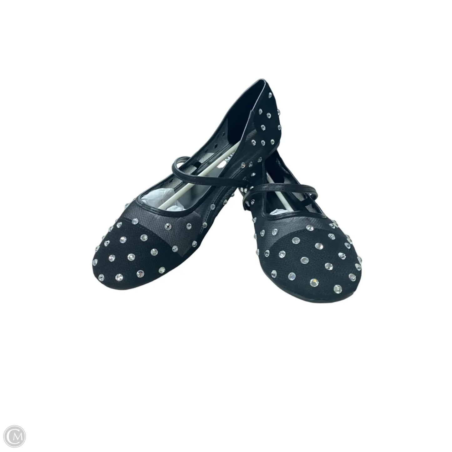 Shoes Flats By Clothes Mentor In Black & Silver, Size: 11