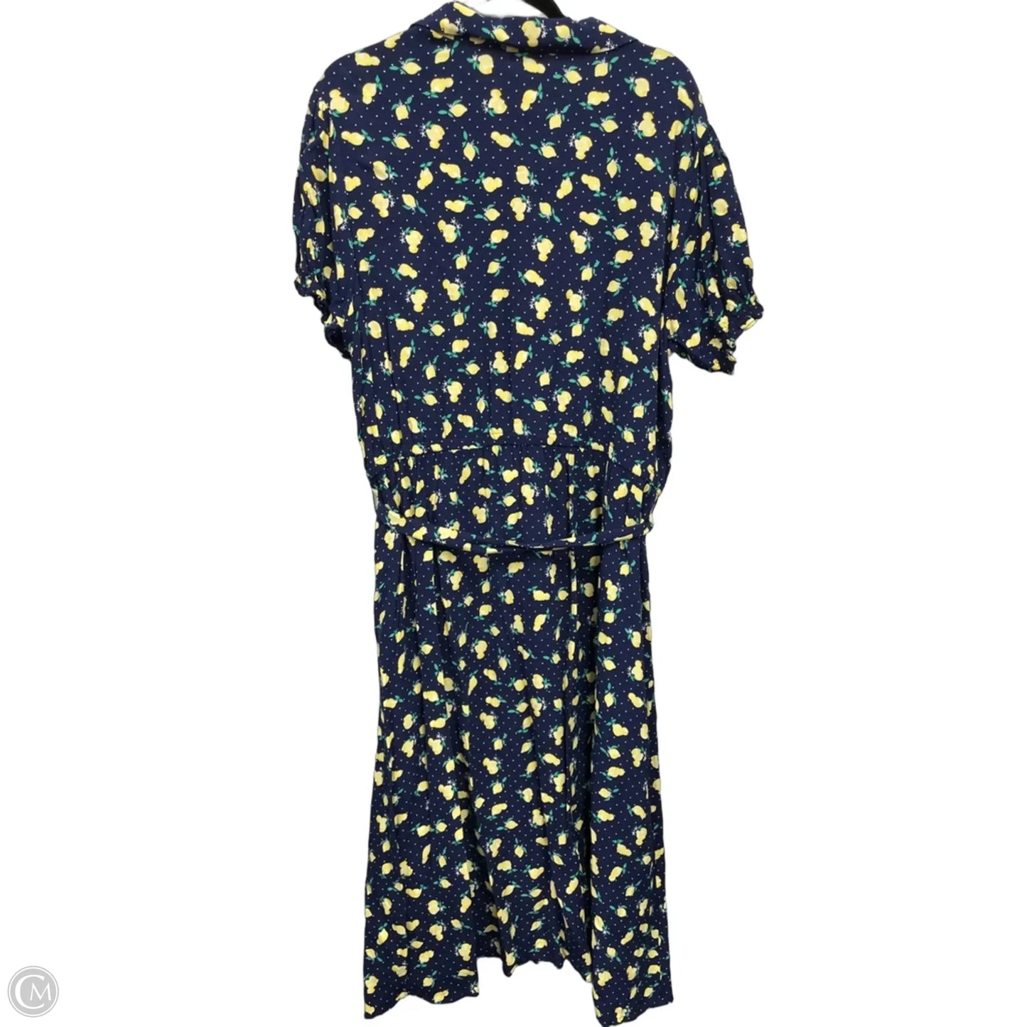 Dress Casual Midi By Talbots In Blue & Yellow, Size: 18